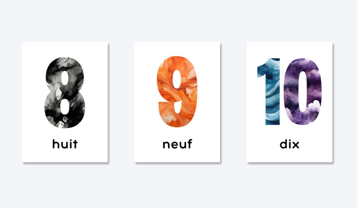 FRENCH 0-10 NUMBER FLASHCARDS
