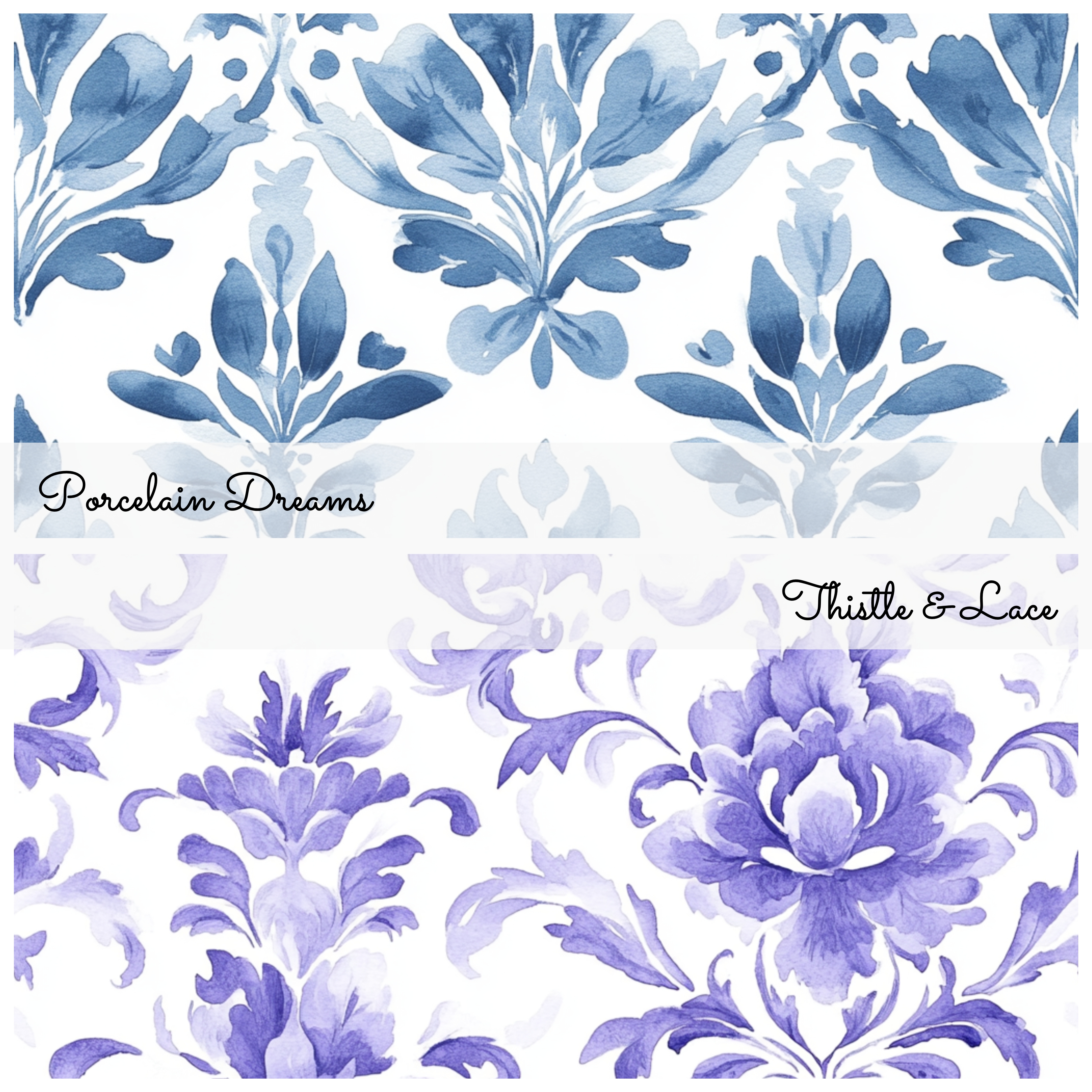 MYSTIC TOILE DE JOUY Seamless Digital Paper Bundle