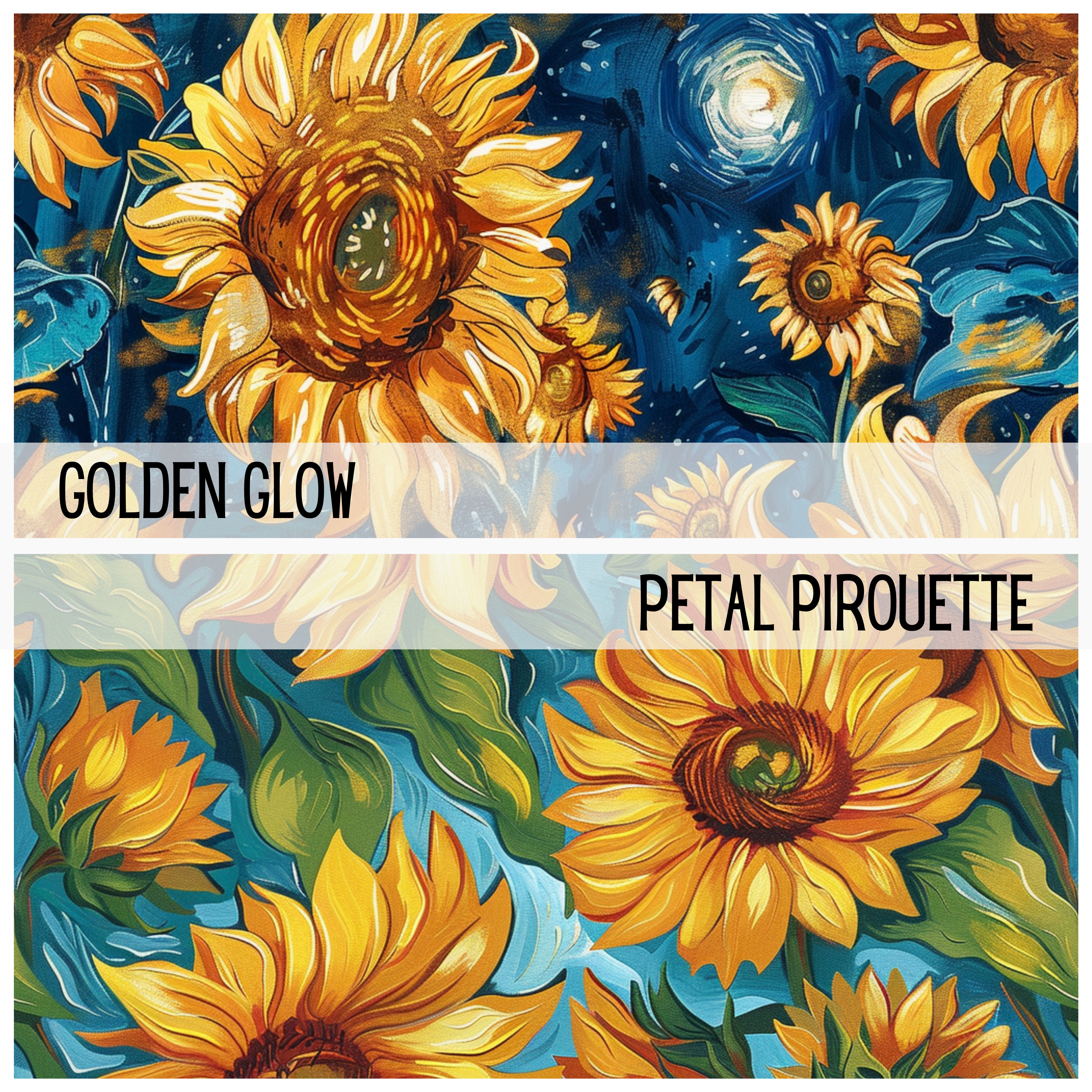 SUN-KISSED SUNFLOWERS Seamless Digital Papers