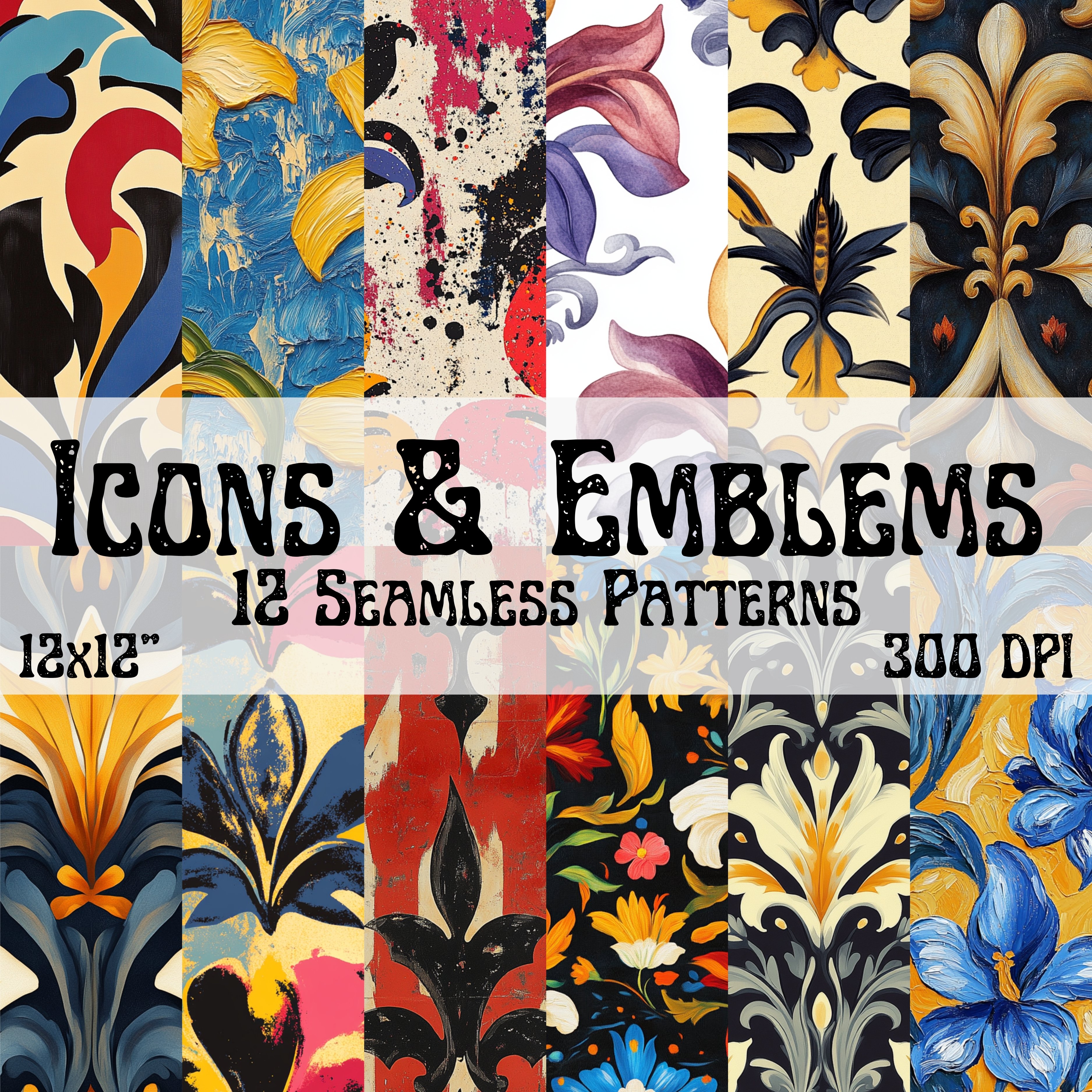 ICONS & EMBLEMS Seamless Digital Papers