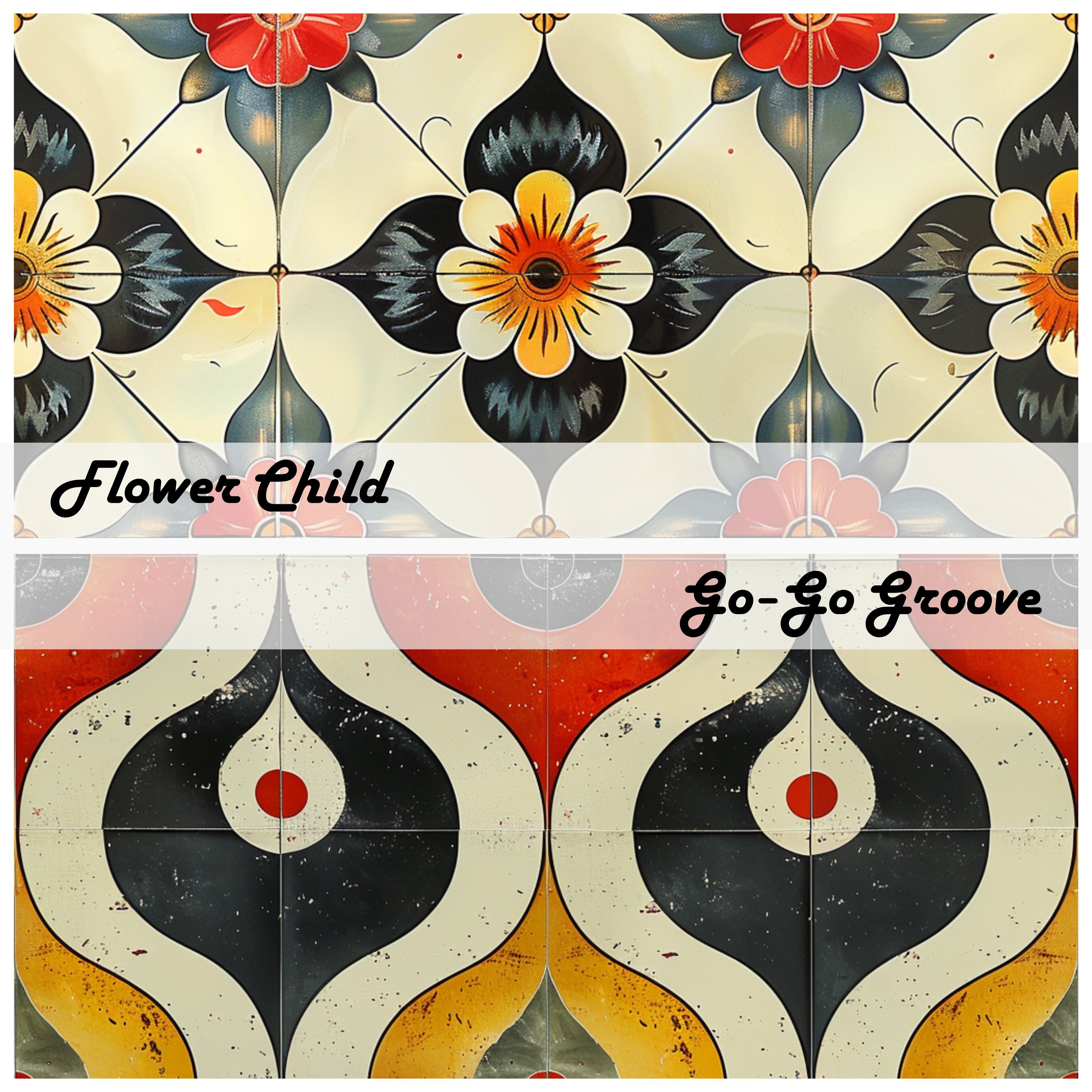 RETRO LINOLEUM Seamless Digital Paper Bundle