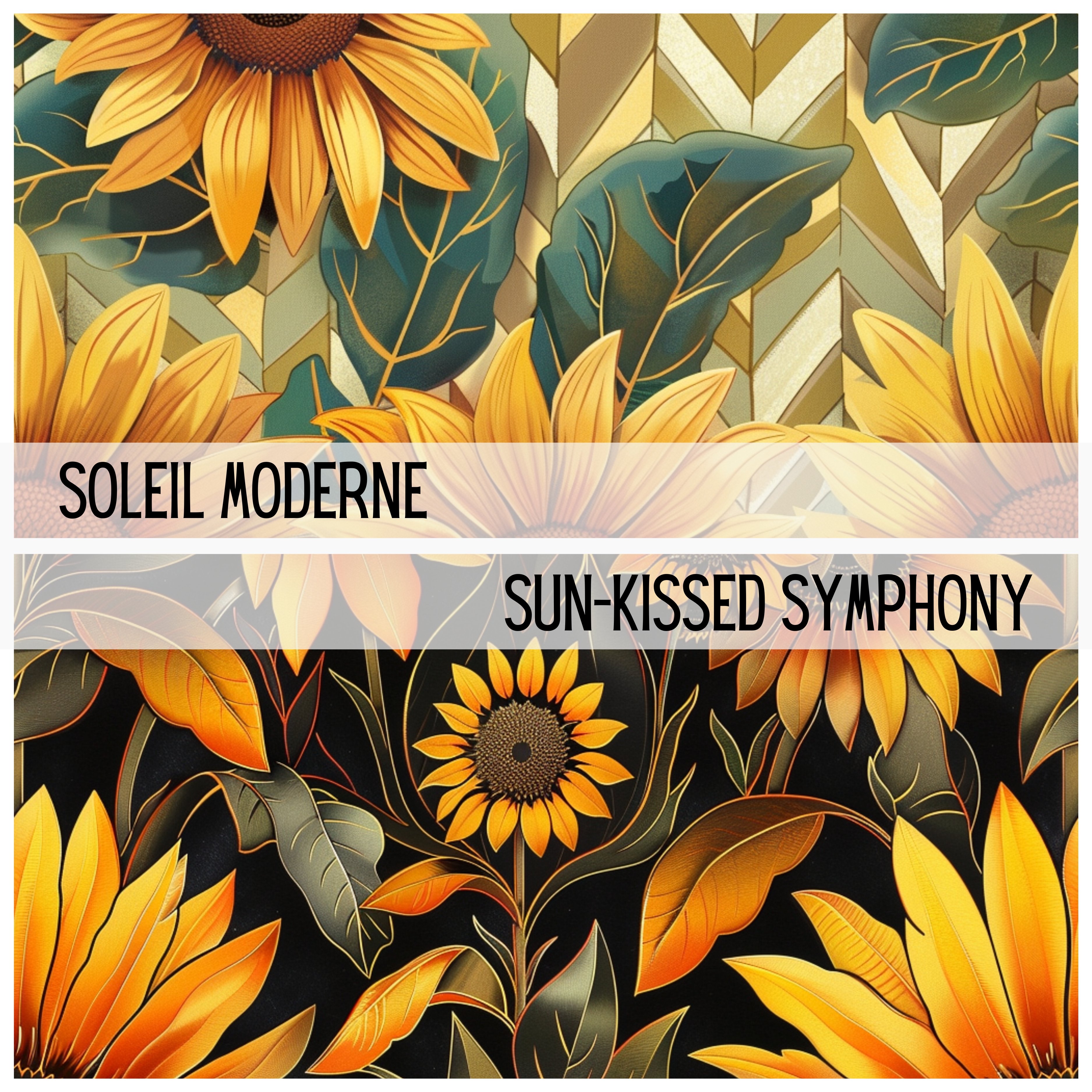 SUN-KISSED SUNFLOWERS Seamless Digital Papers