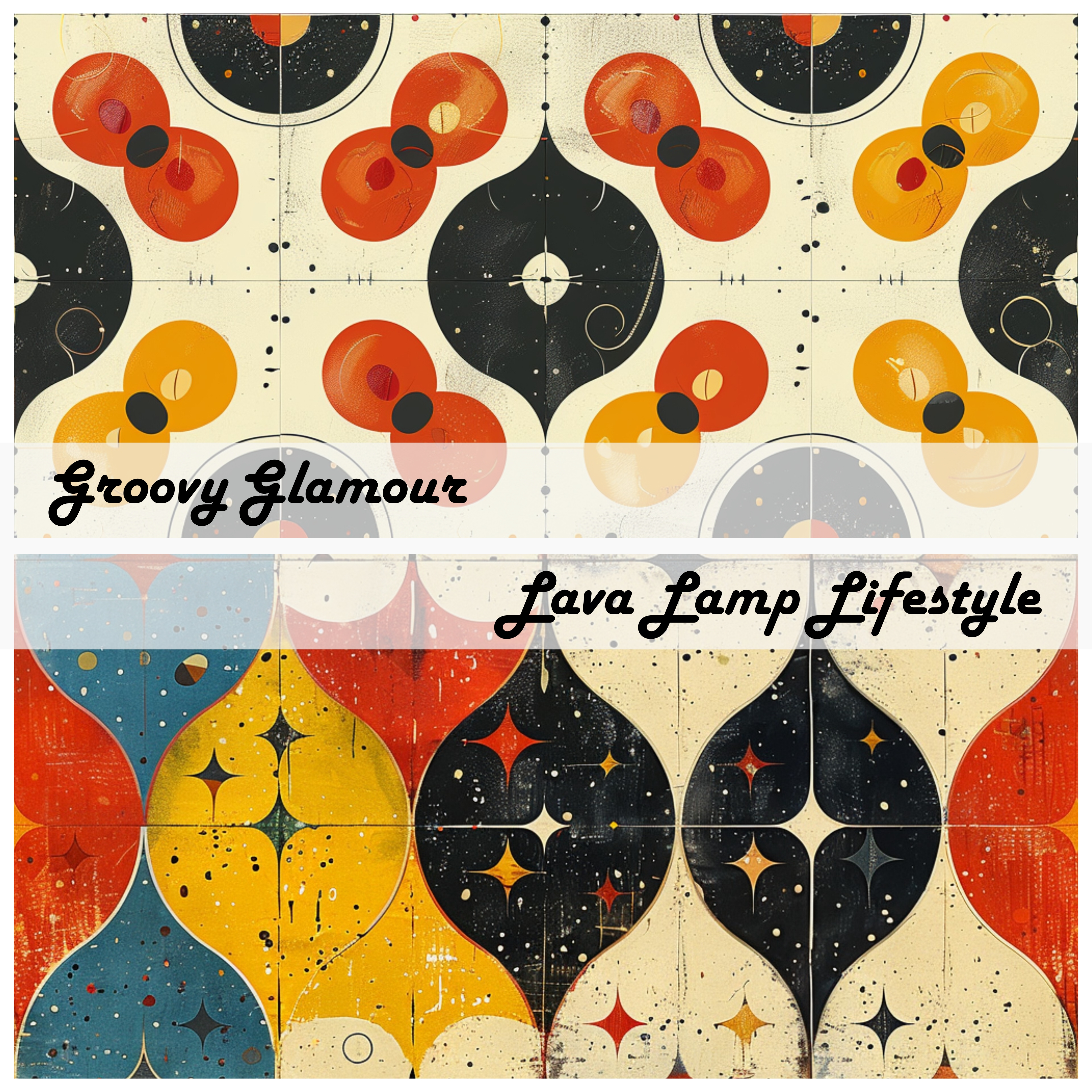 RETRO LINOLEUM Seamless Digital Paper Bundle