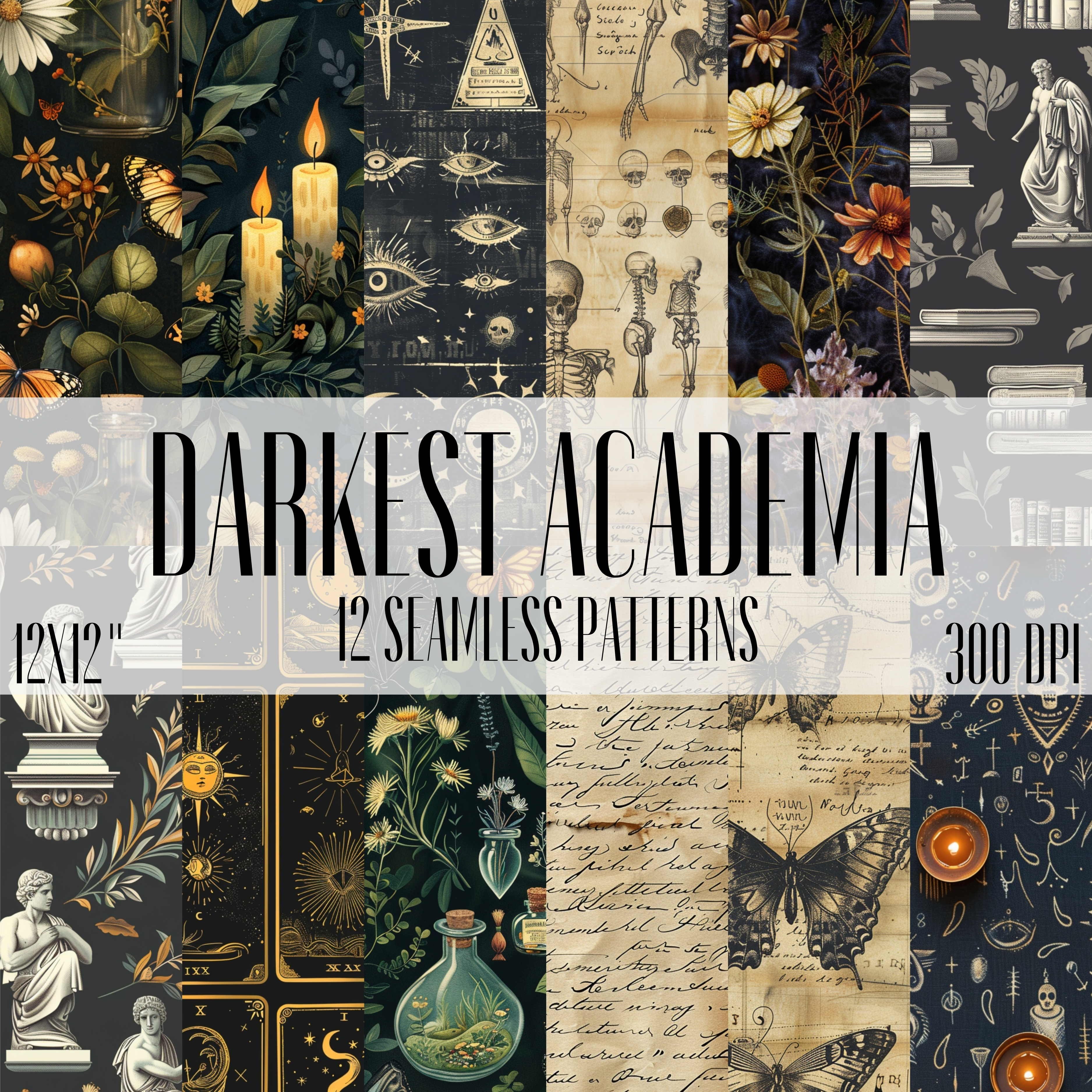 DARKEST ACADEMIA Seamless Digital Papers