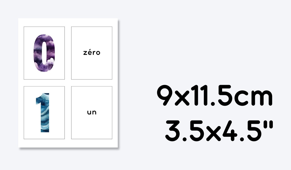 FRENCH 0-10 NUMBER FLASHCARDS