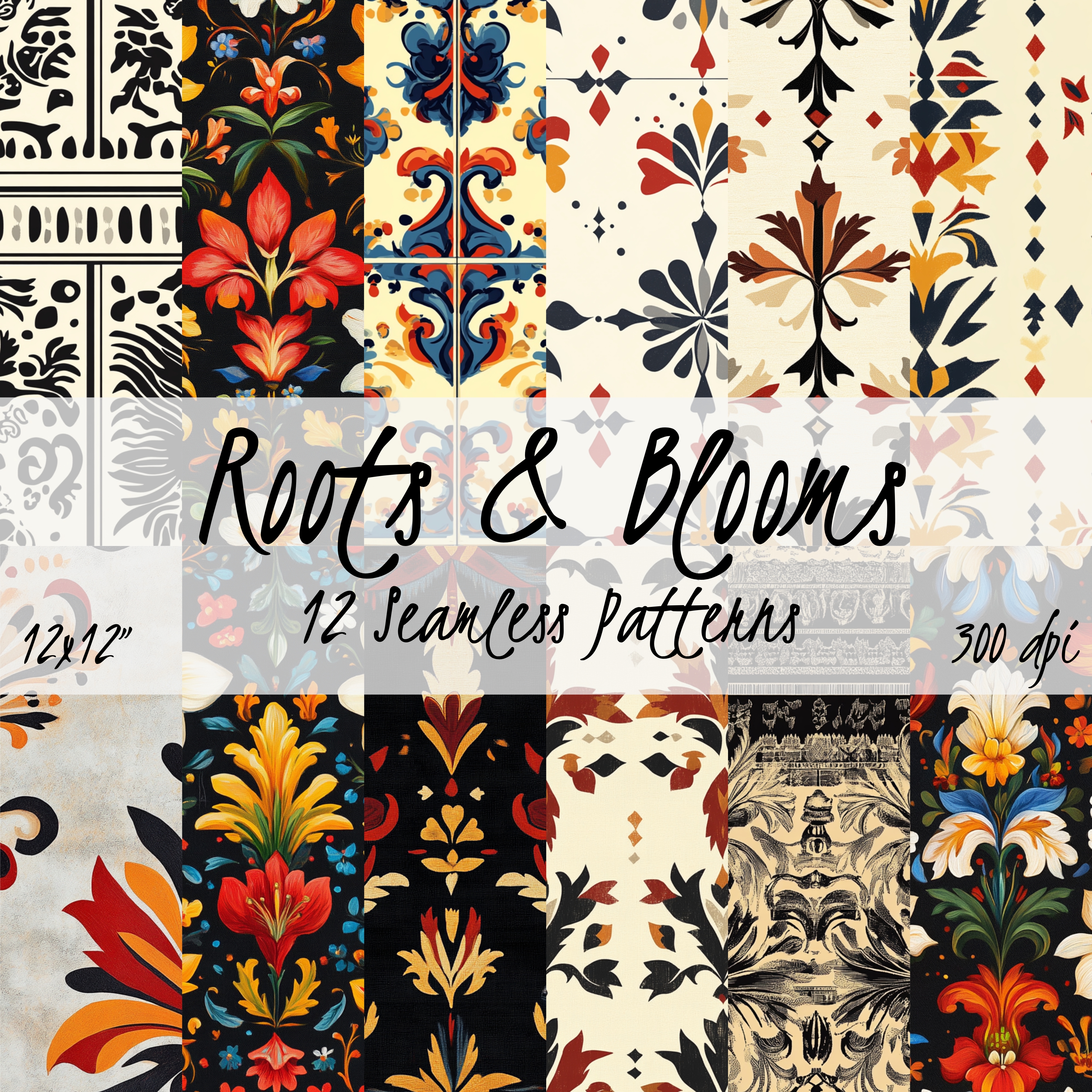 ROOTS & BLOOMS Seamless Digital Papers