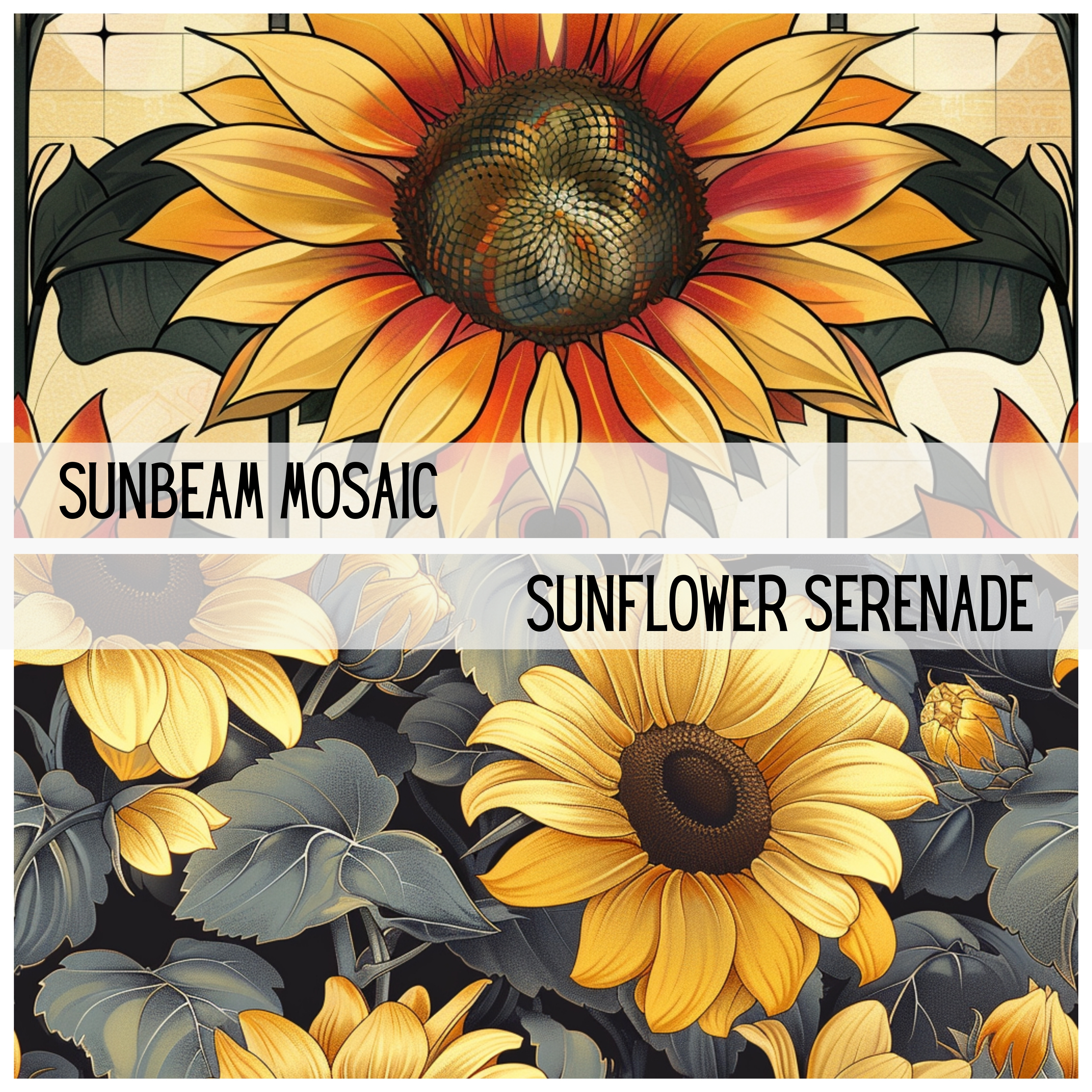 SUN-KISSED SUNFLOWERS Seamless Digital Papers