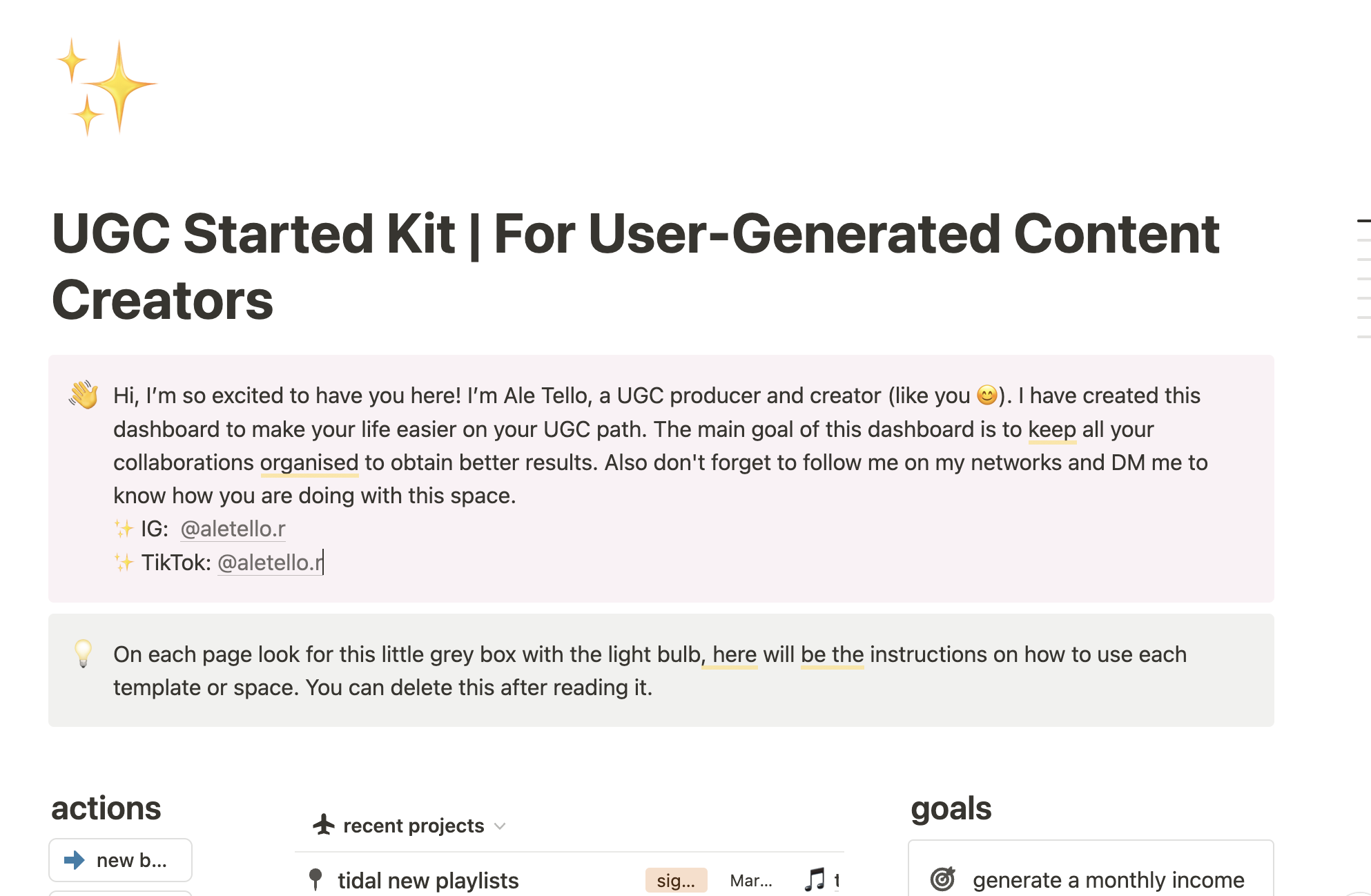 UGC Started Kit 
