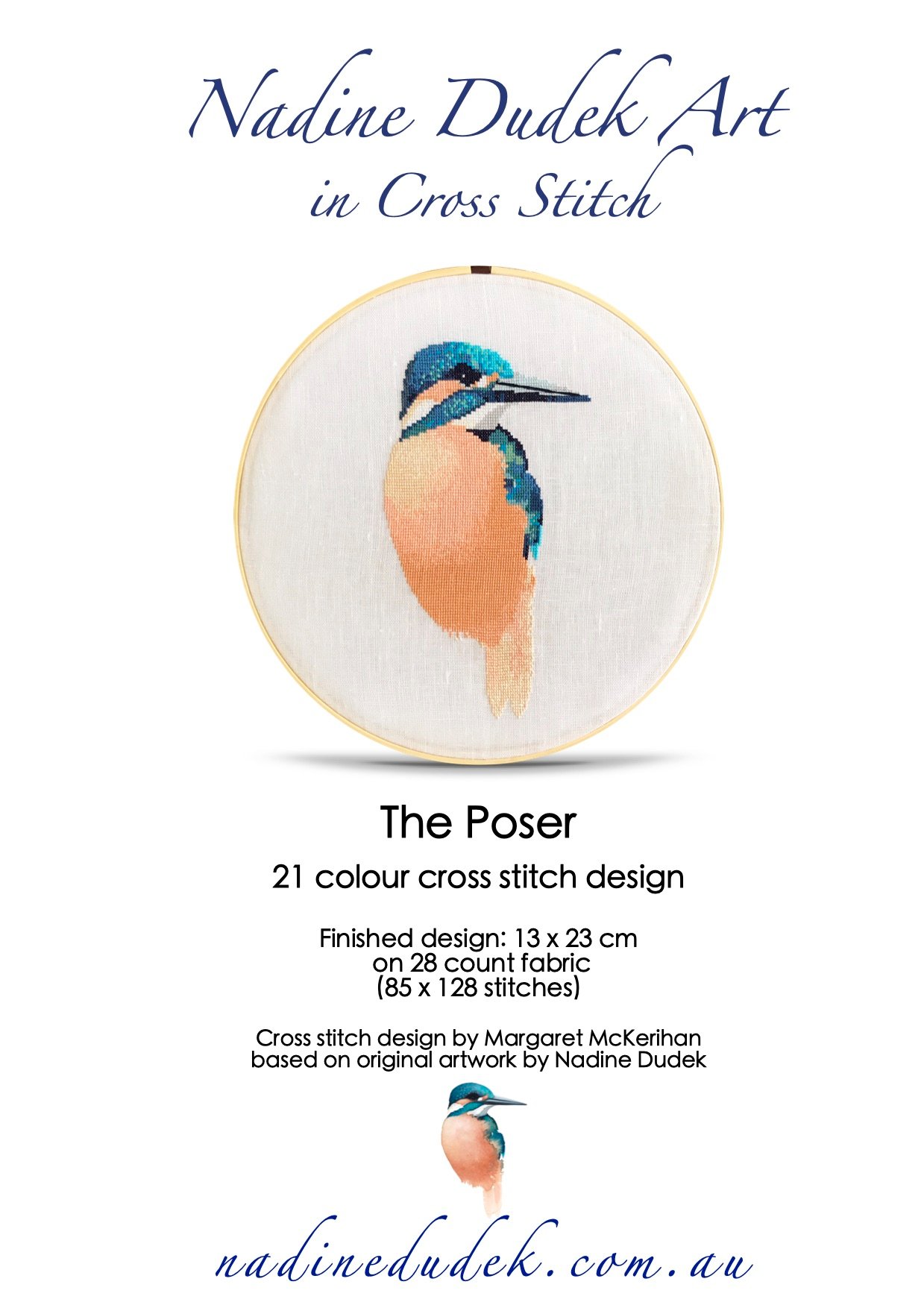 'The Poser' - Kingfisher Cross Stitch Design