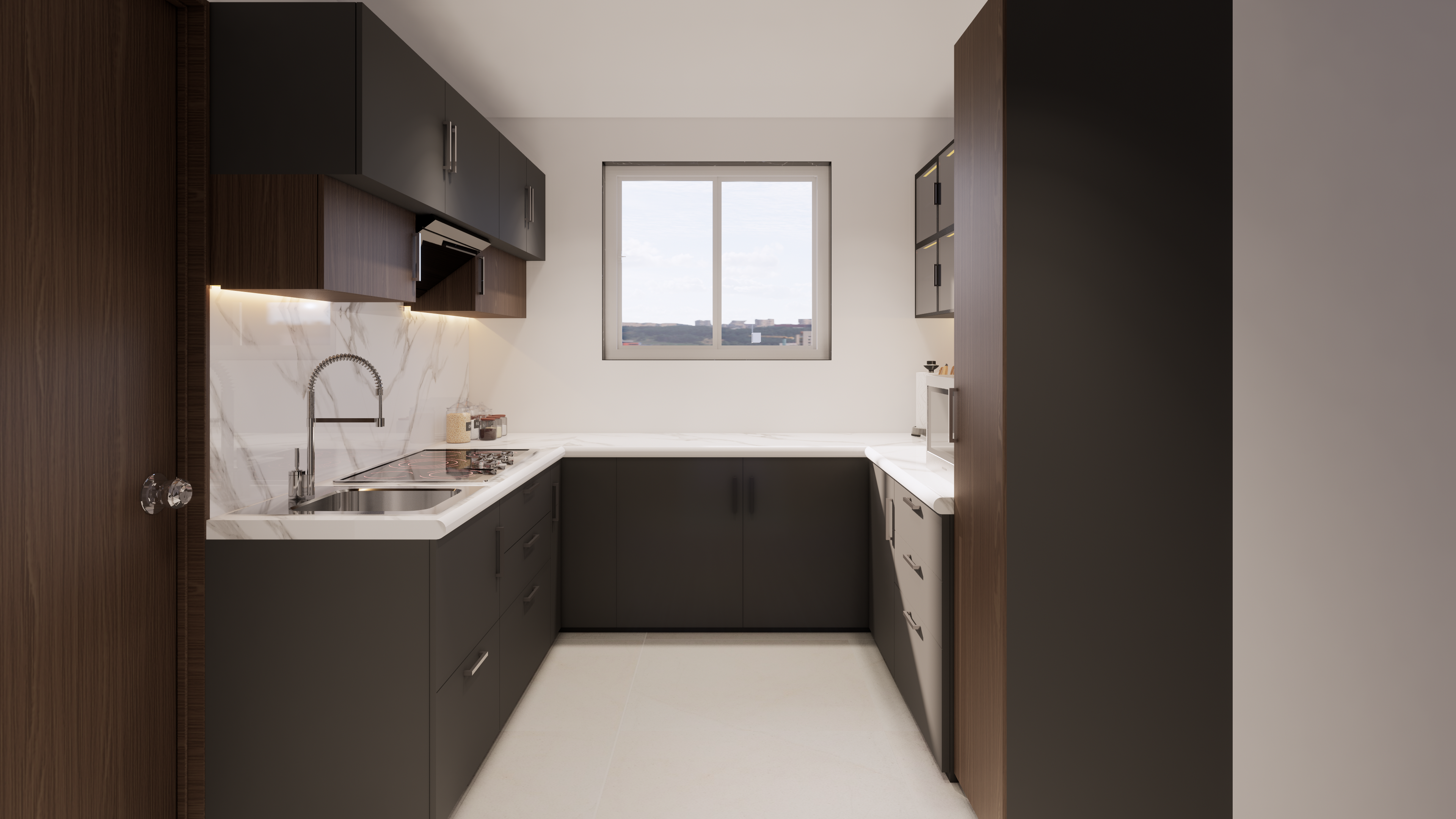 Modern Kitchen Interior Design – SketchUp 3D Model with Material