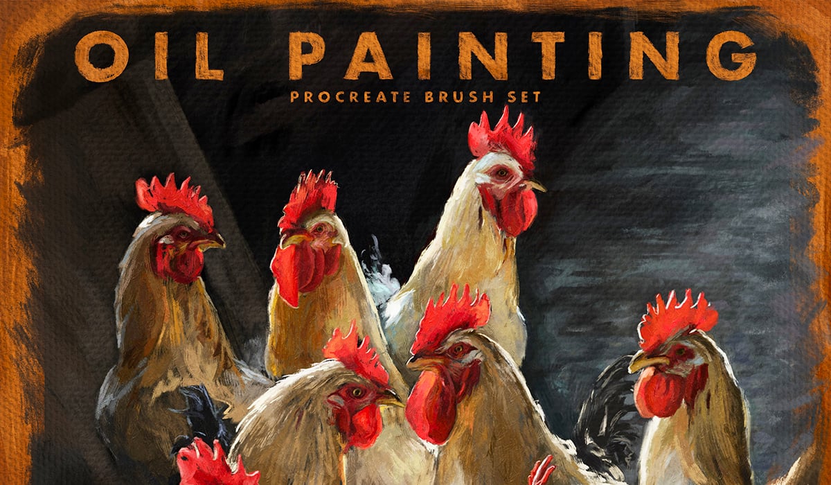 Oil Painting Set! 50+ Procreate Brushes & Textured Images!