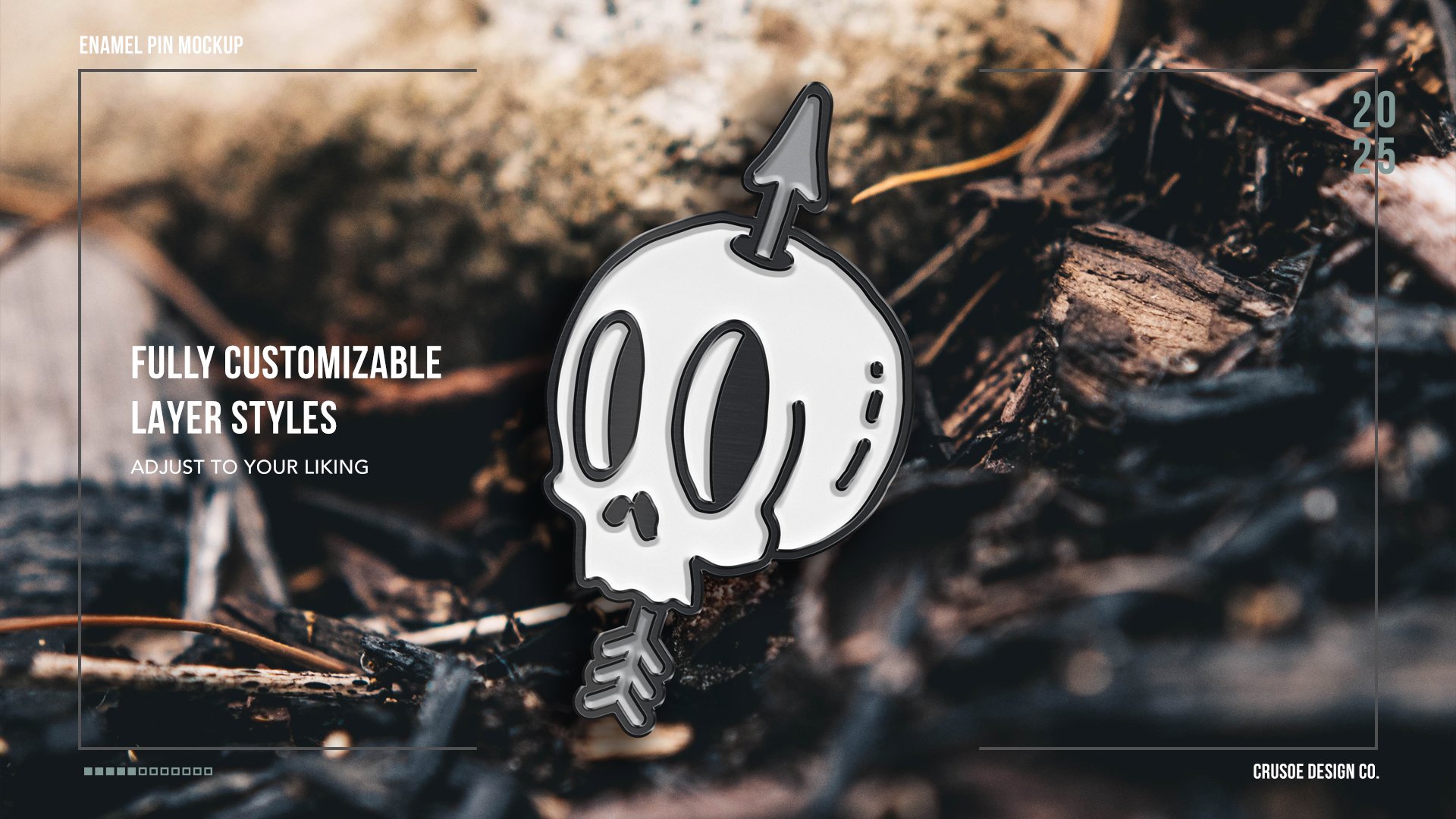 Enamel Pin Mockup For Photoshop - Using Smart Objects