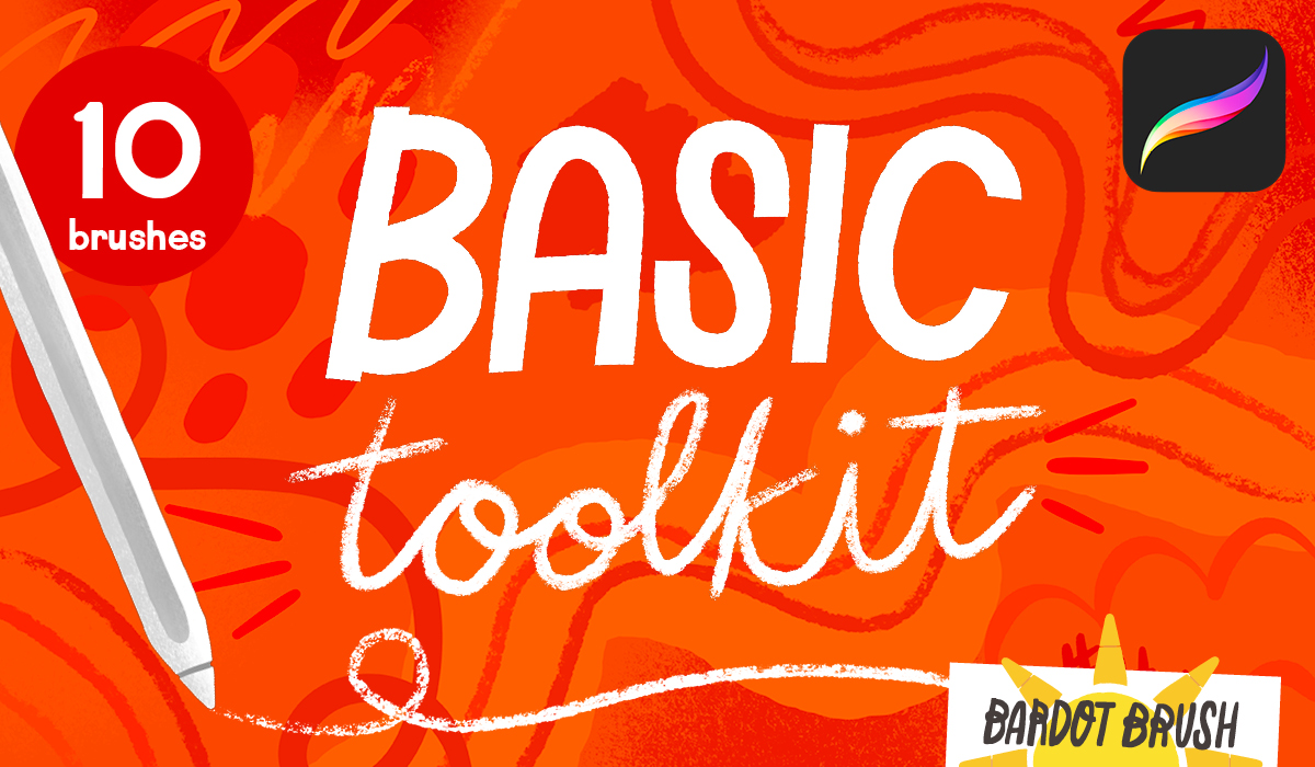 Basic Toolkit Automatic Basic Toolkit -10 Essential Procreate brushes | Buy Creative Tools ...
