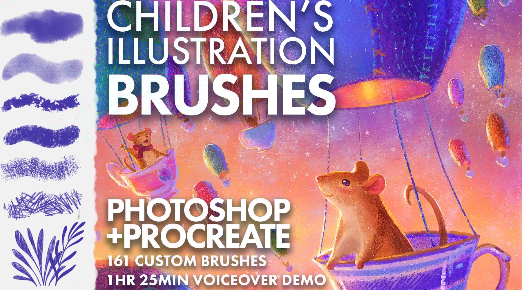 Children's Illustration Brushes for Photoshop and Procreate