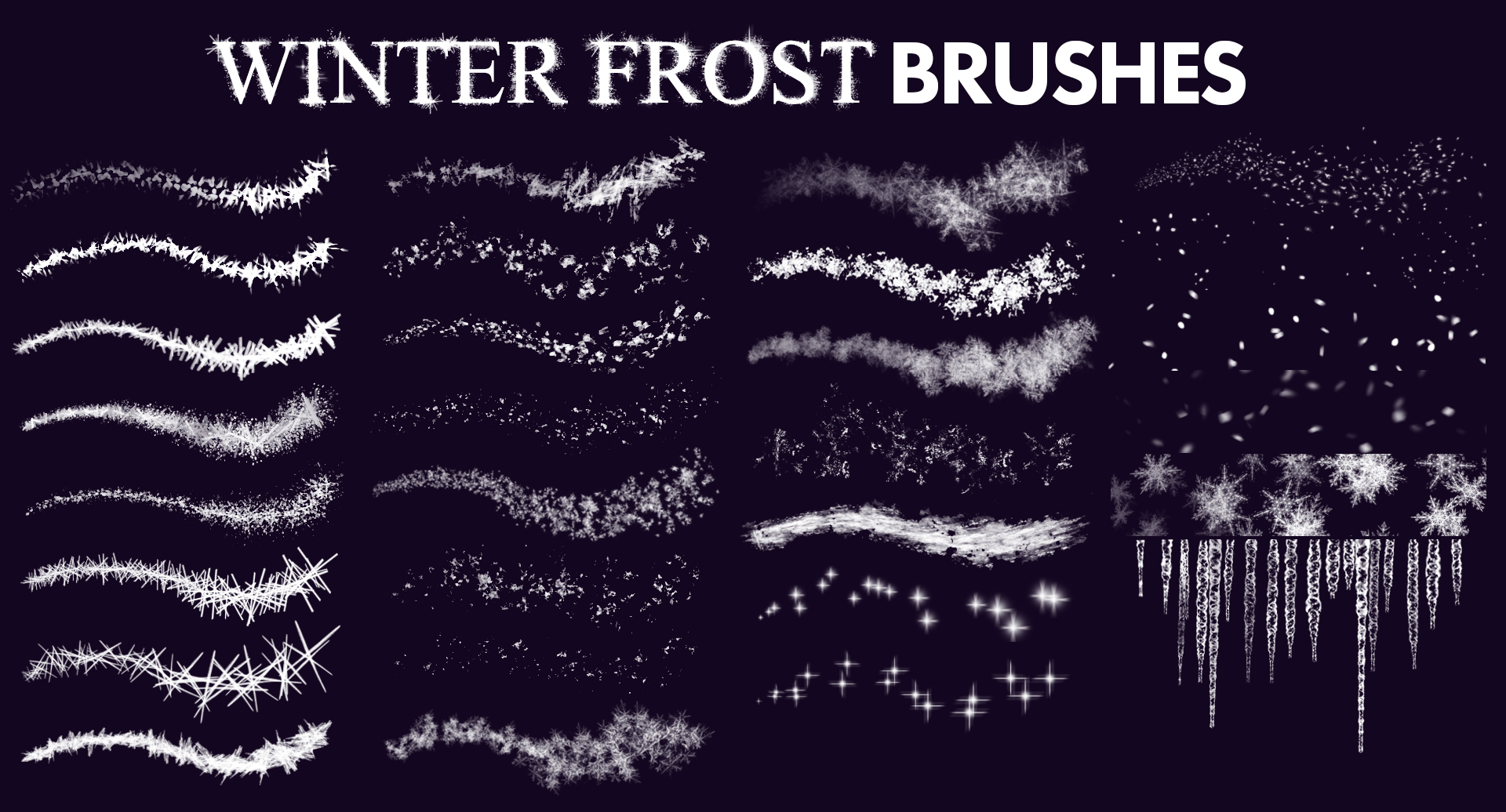 Winter Frost Brushes for Photoshop and Procreate