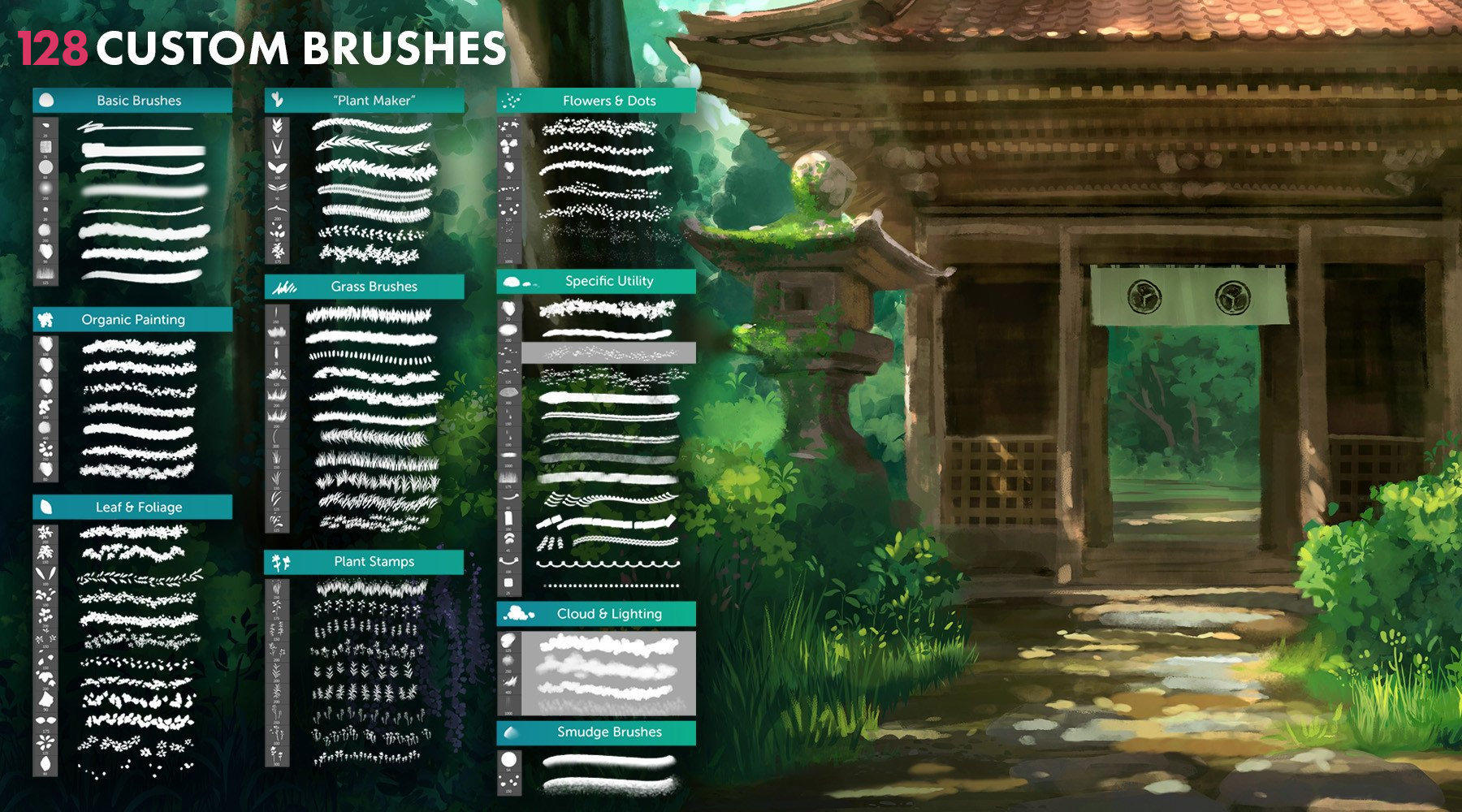Ghibli-Inspired Brushes for Photoshop and Procreate