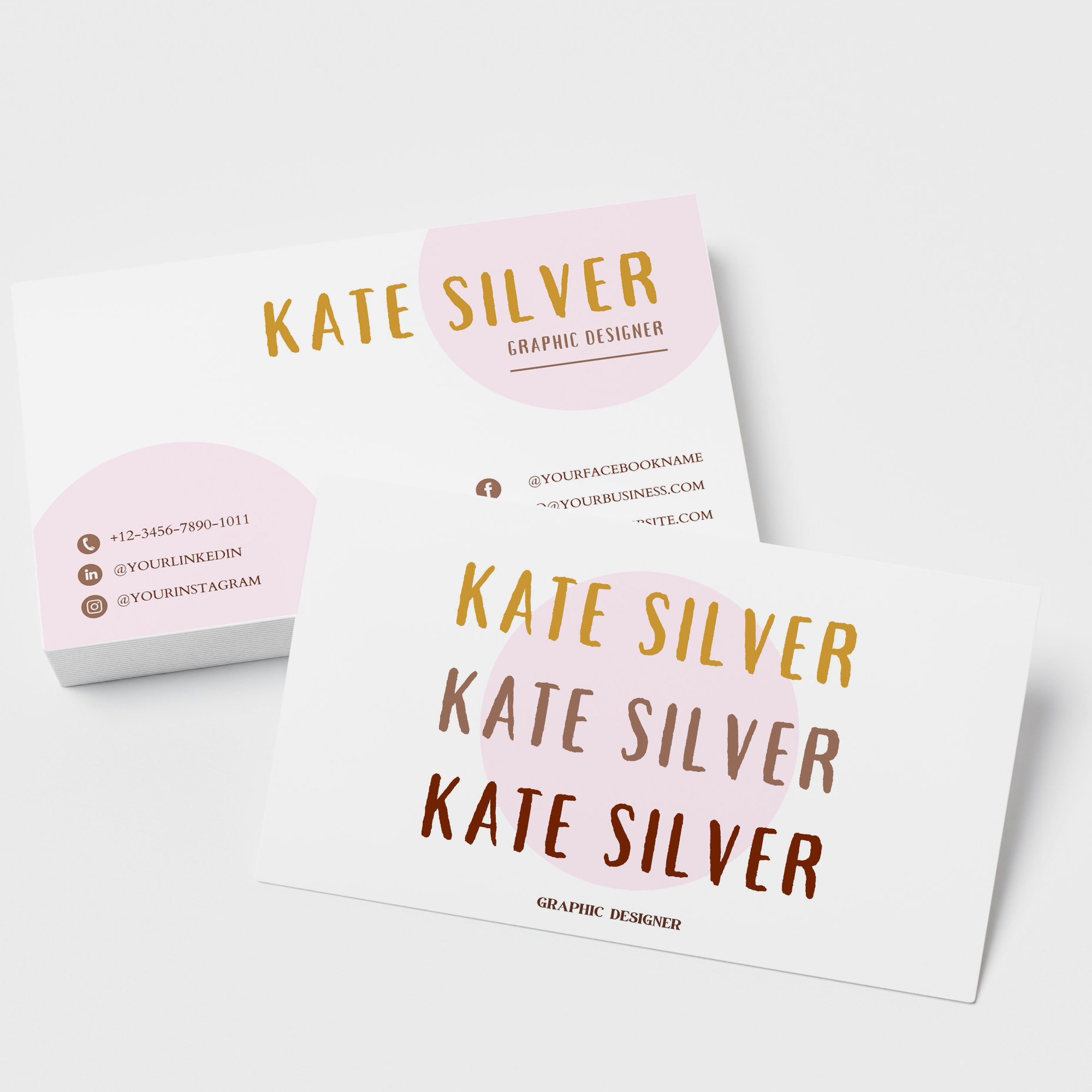 Playful Business Card Template Edit in Canva & Adobe Illustrator