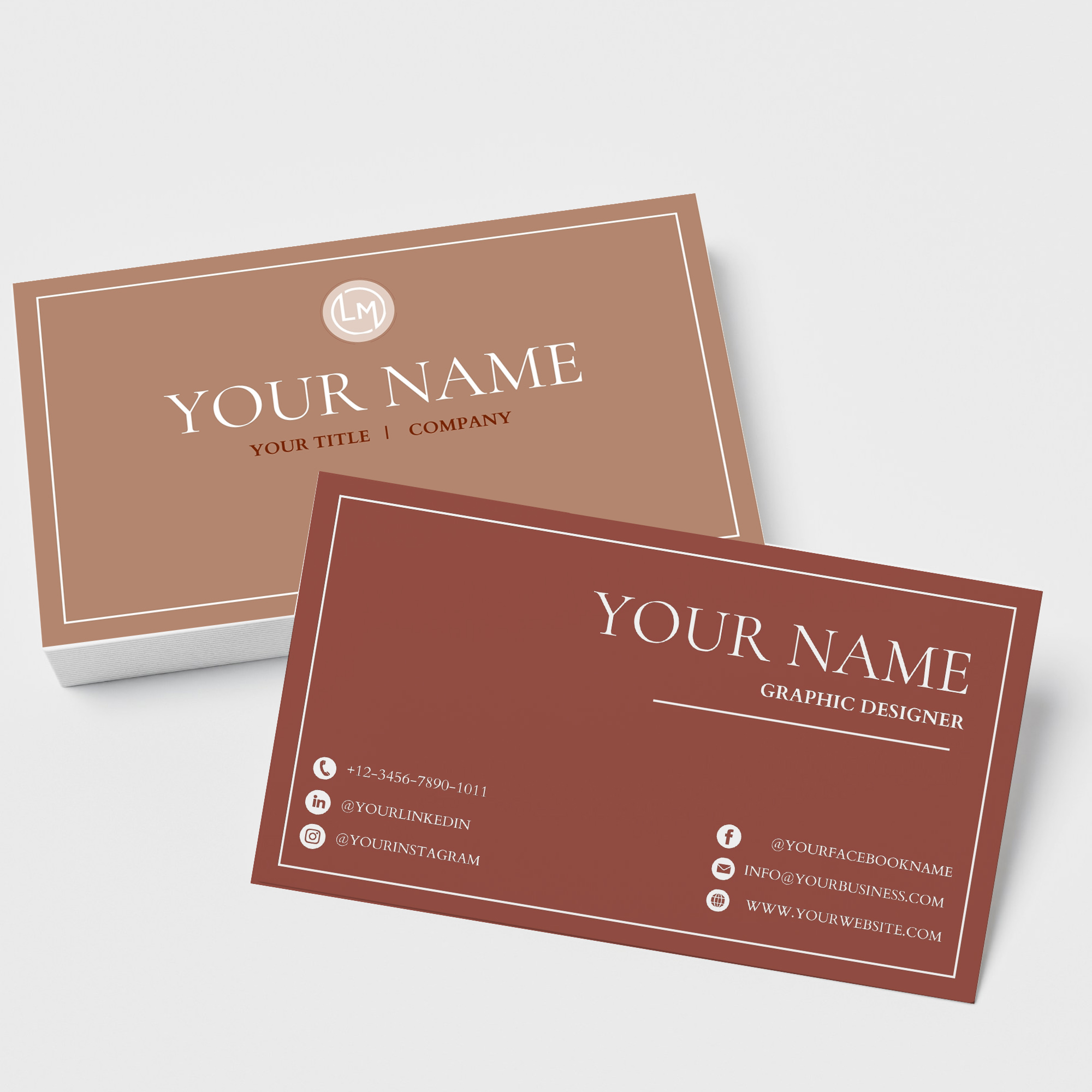 Minimalist Business Card in Template Canva - 5 Color options