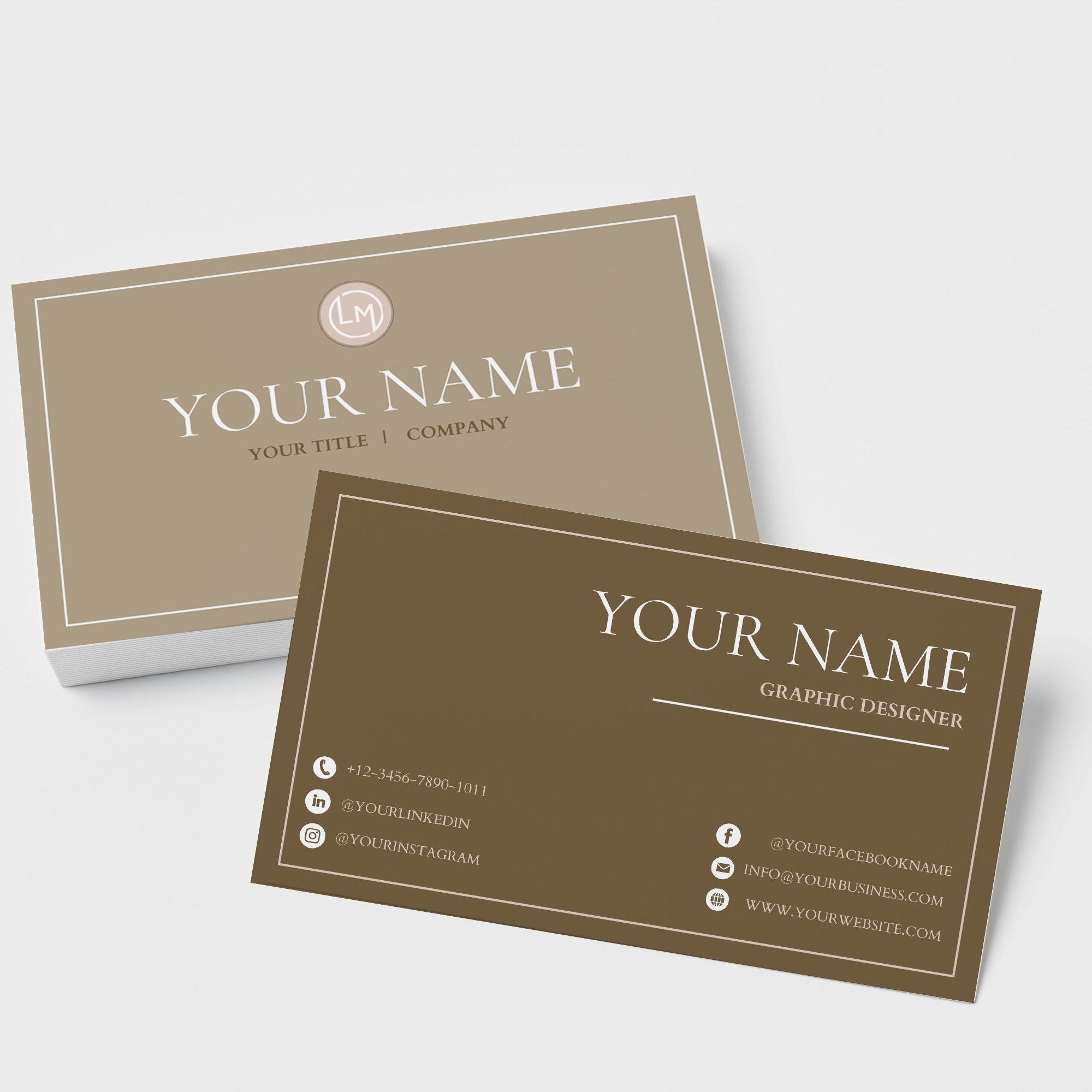Minimalist Business Card in Template Canva - 5 Color options