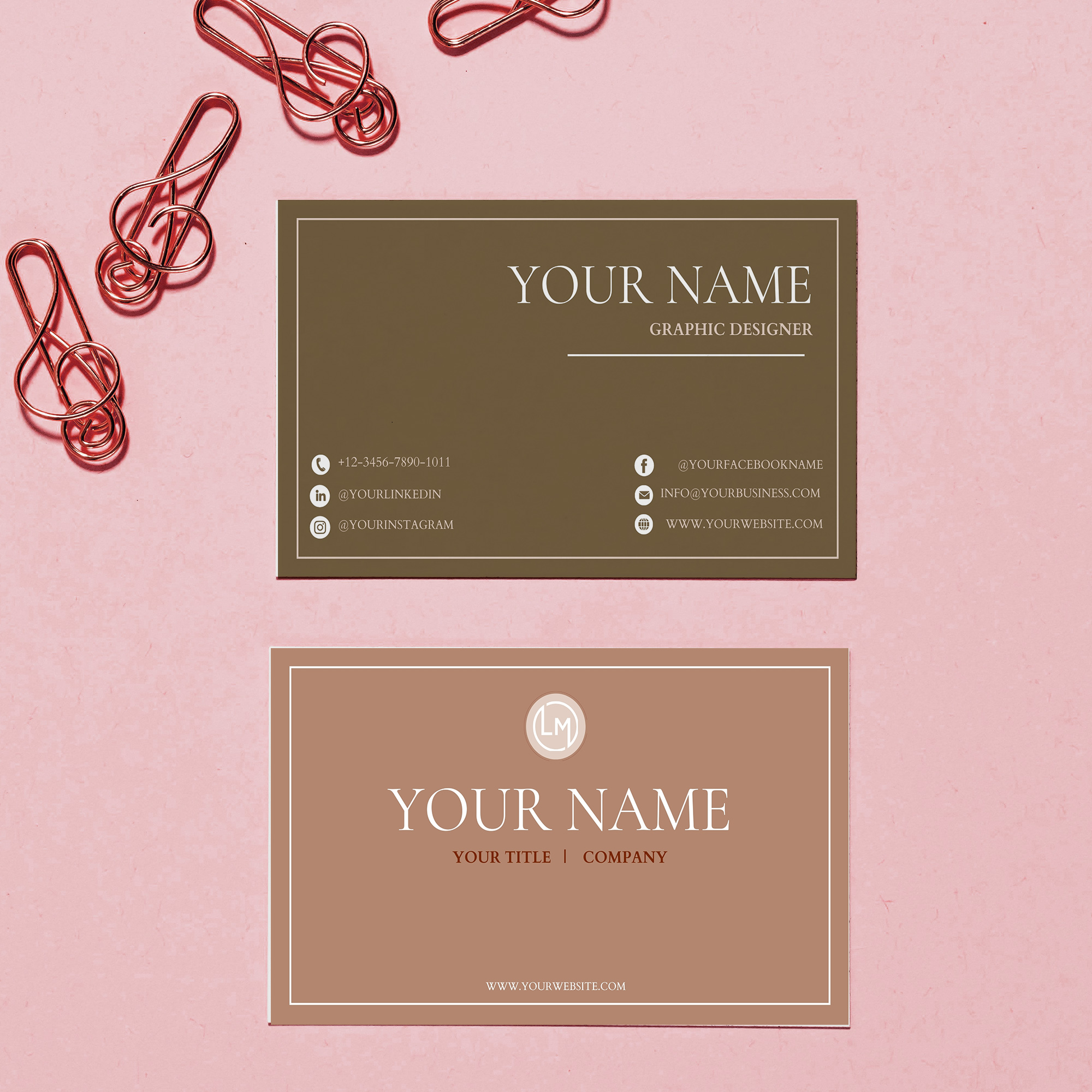 Minimalist Business Card in Template Canva - 5 Color options