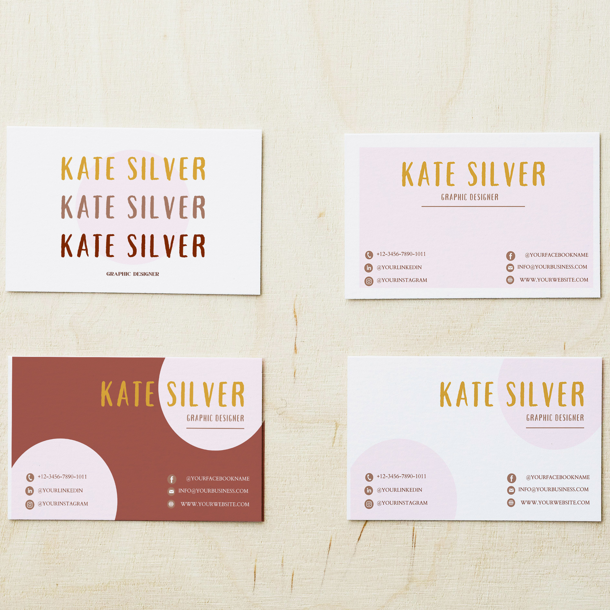 Playful Business Card Template Edit in Canva & Adobe Illustrator