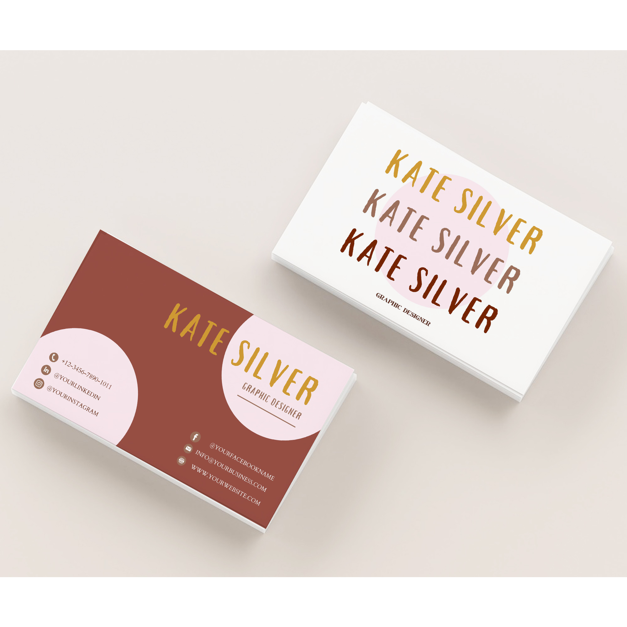 Playful Business Card Template Edit in Canva & Adobe Illustrator