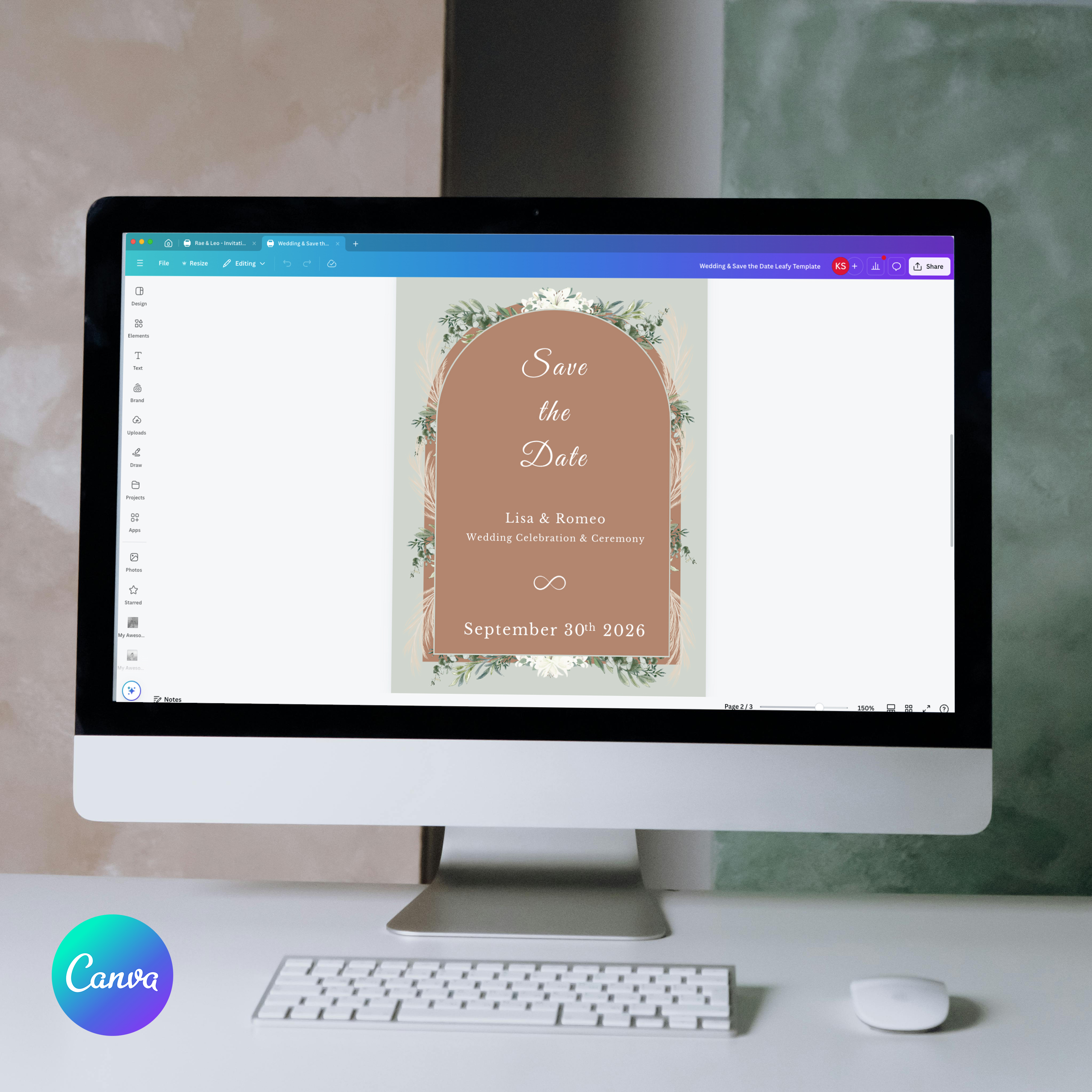 Editable Canva Wedding Invitation & Save the Date Template