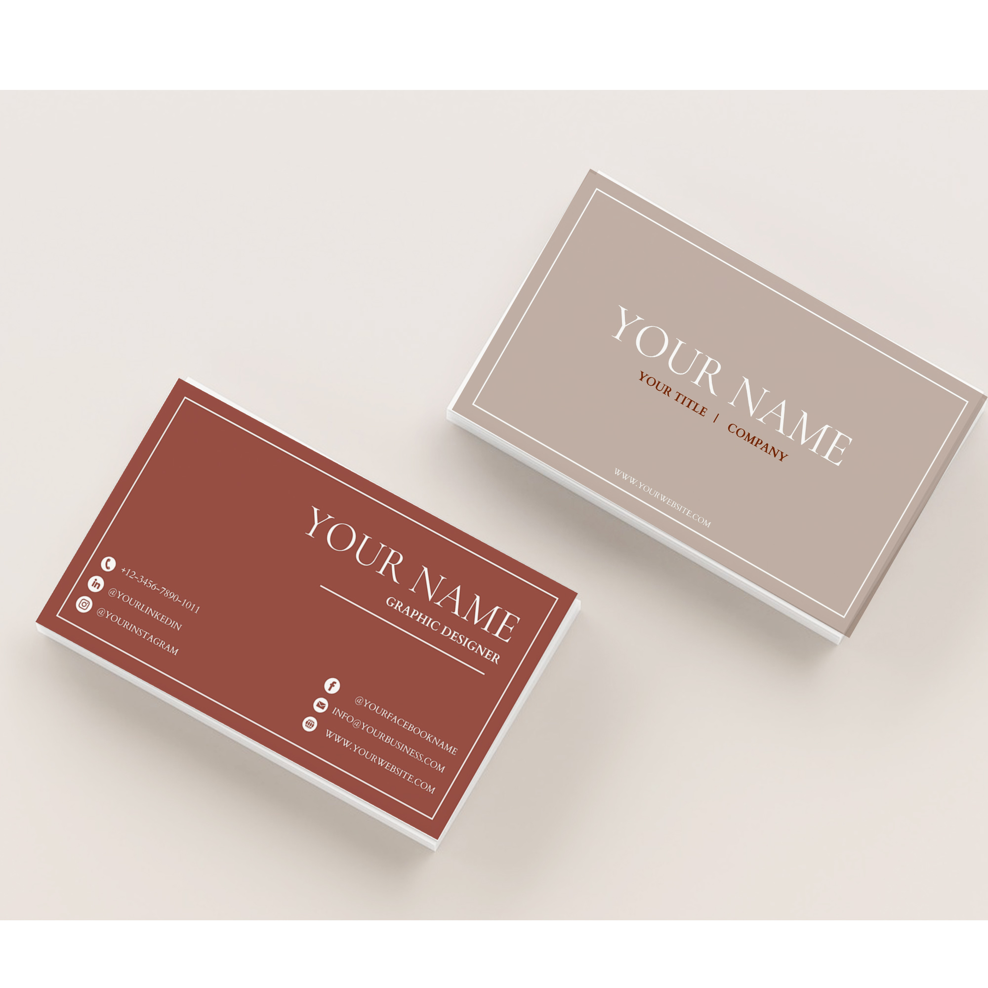 Minimalist Business Card in Template Canva - 5 Color options