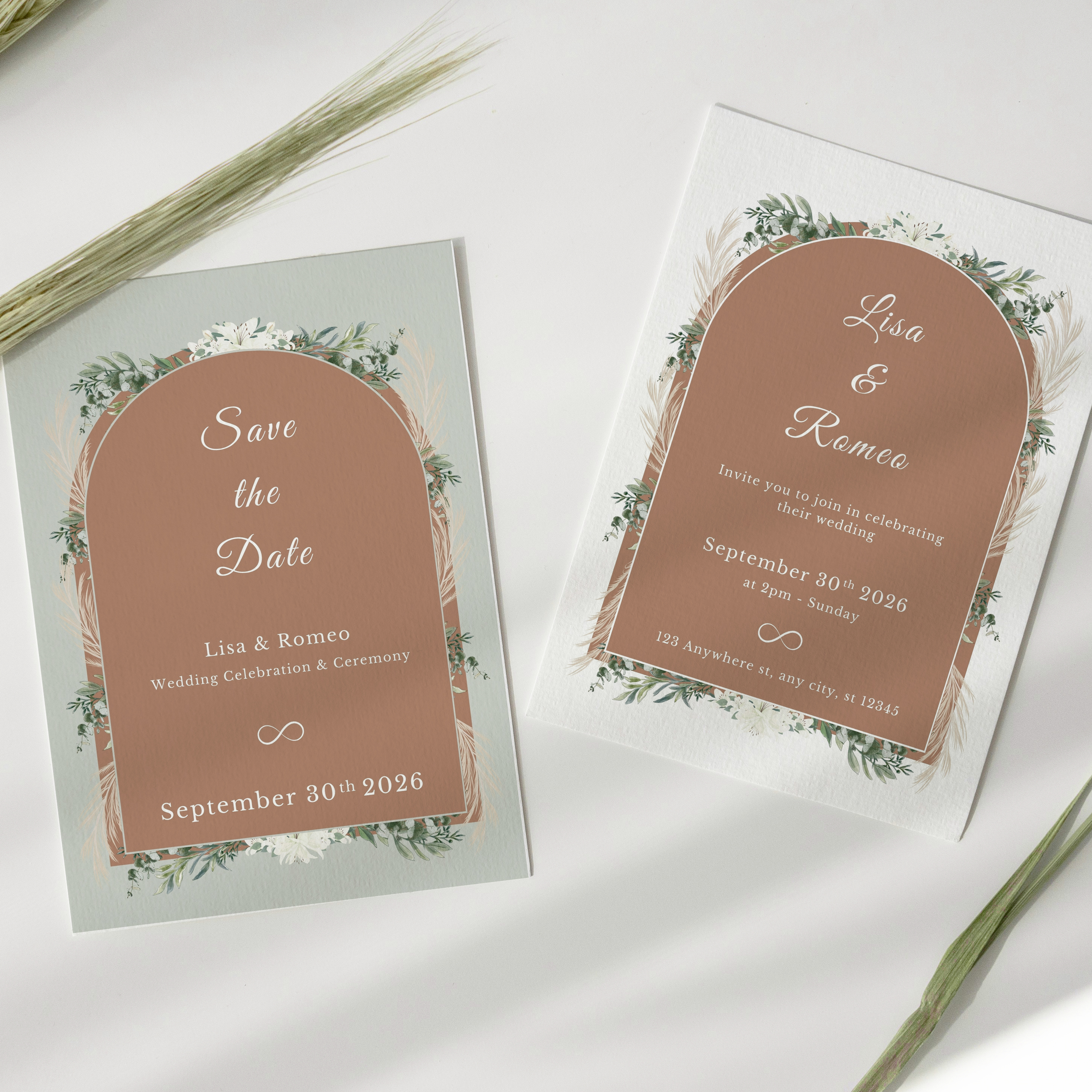 Editable Canva Wedding Invitation & Save the Date Template
