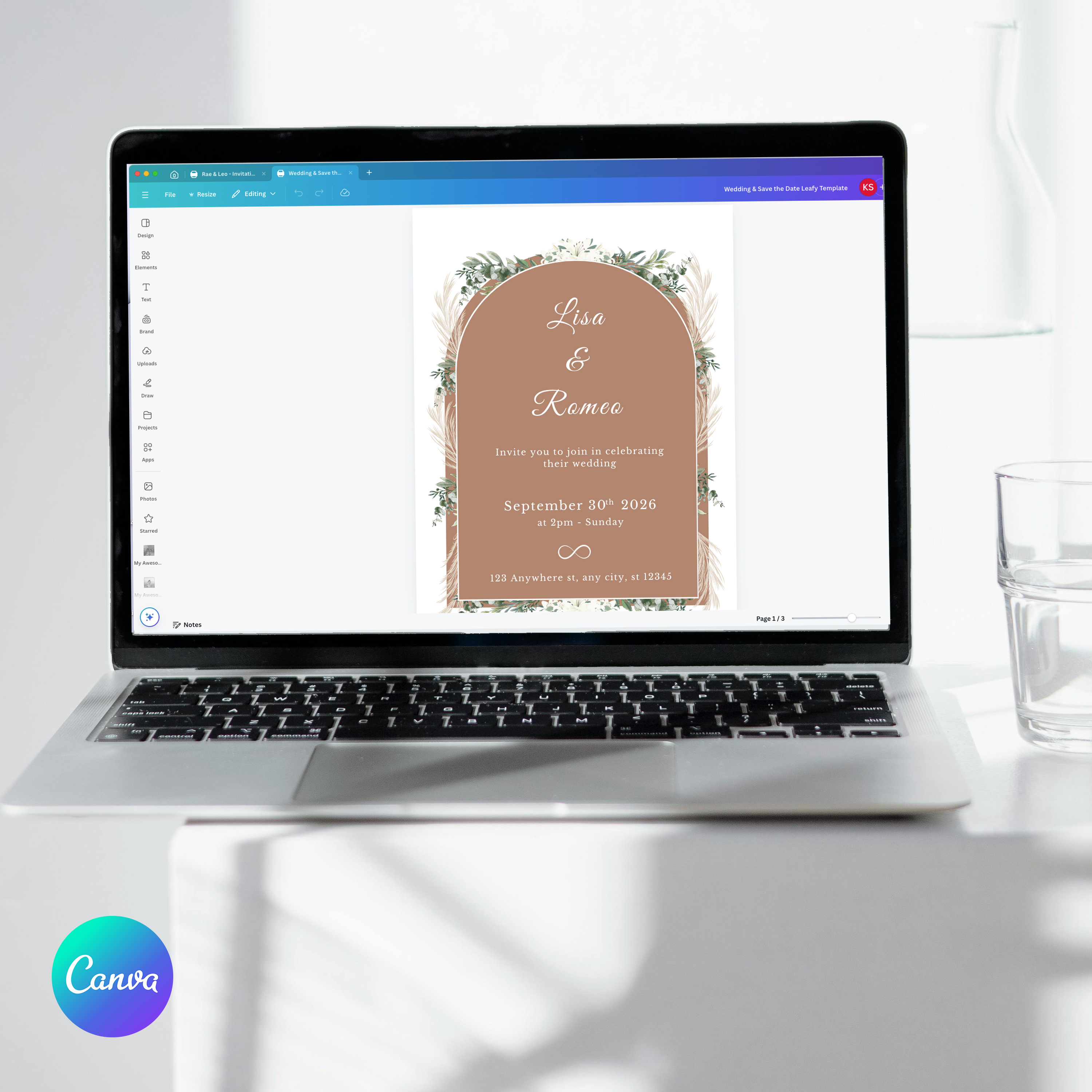Editable Canva Wedding Invitation & Save the Date Template