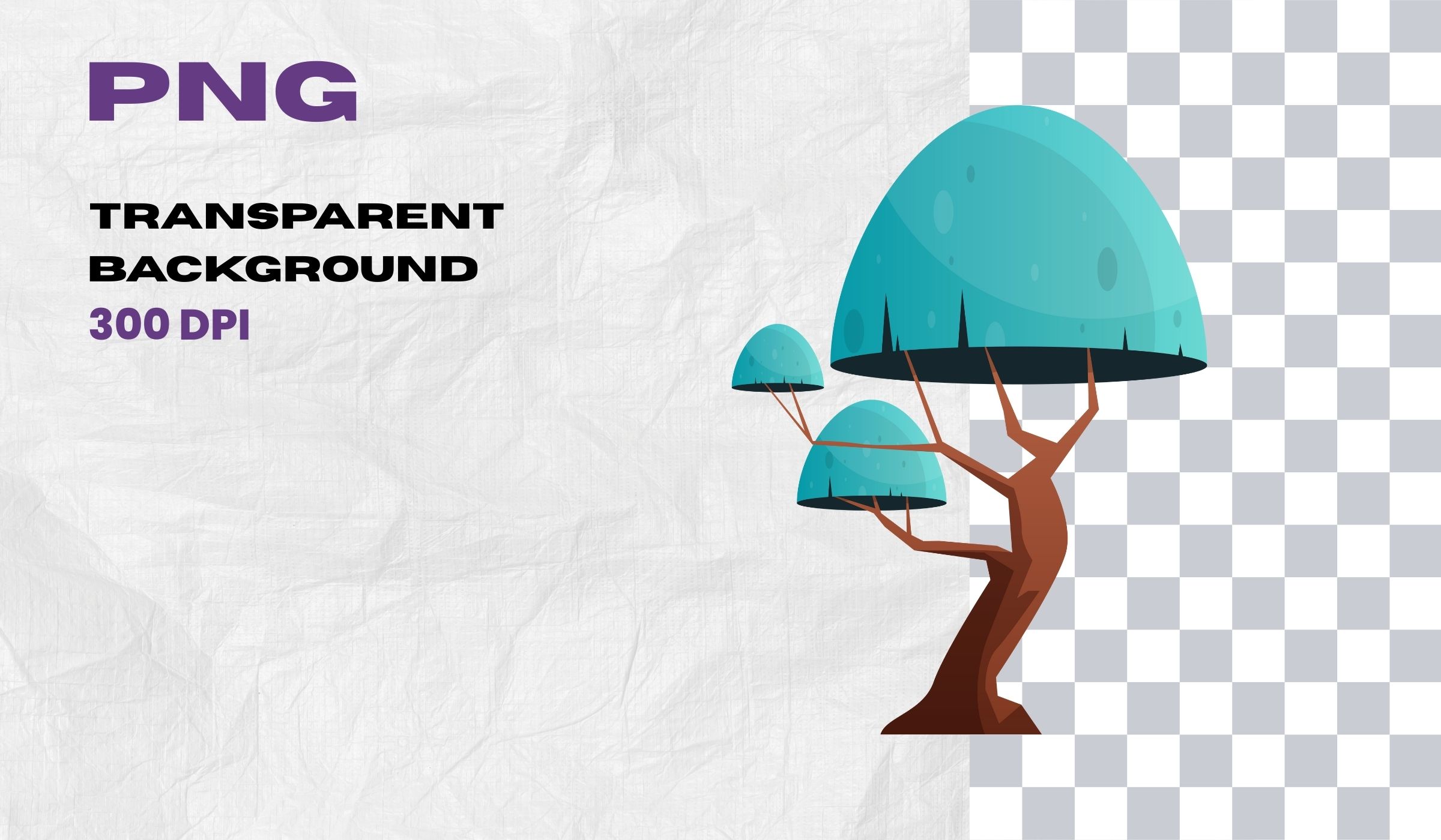 Cartoon Tree Clipart – Digital Tree Illustrations, Vector Art