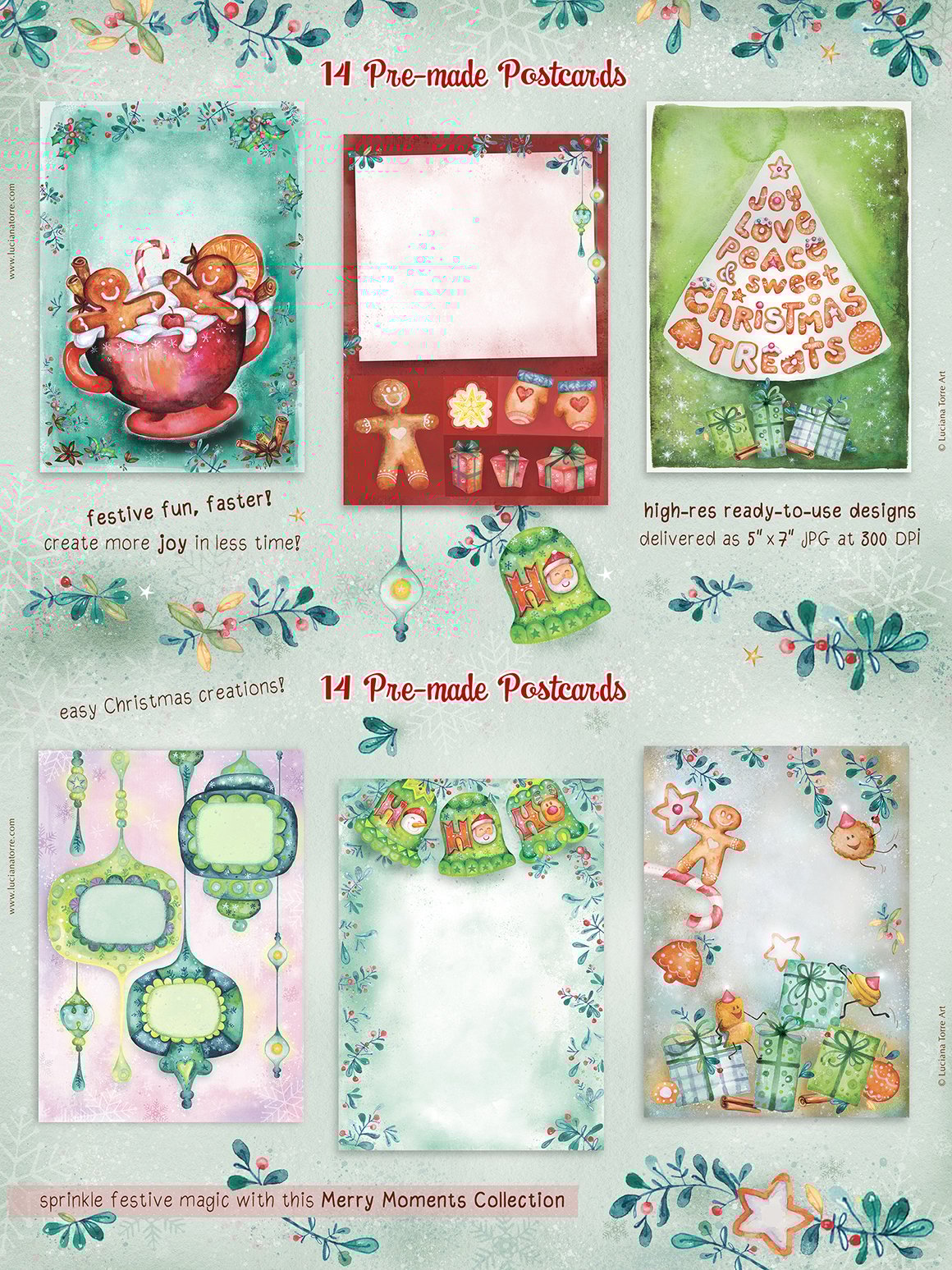Christmas Holidays Clip Art set + Advent Calendar Printables DIY