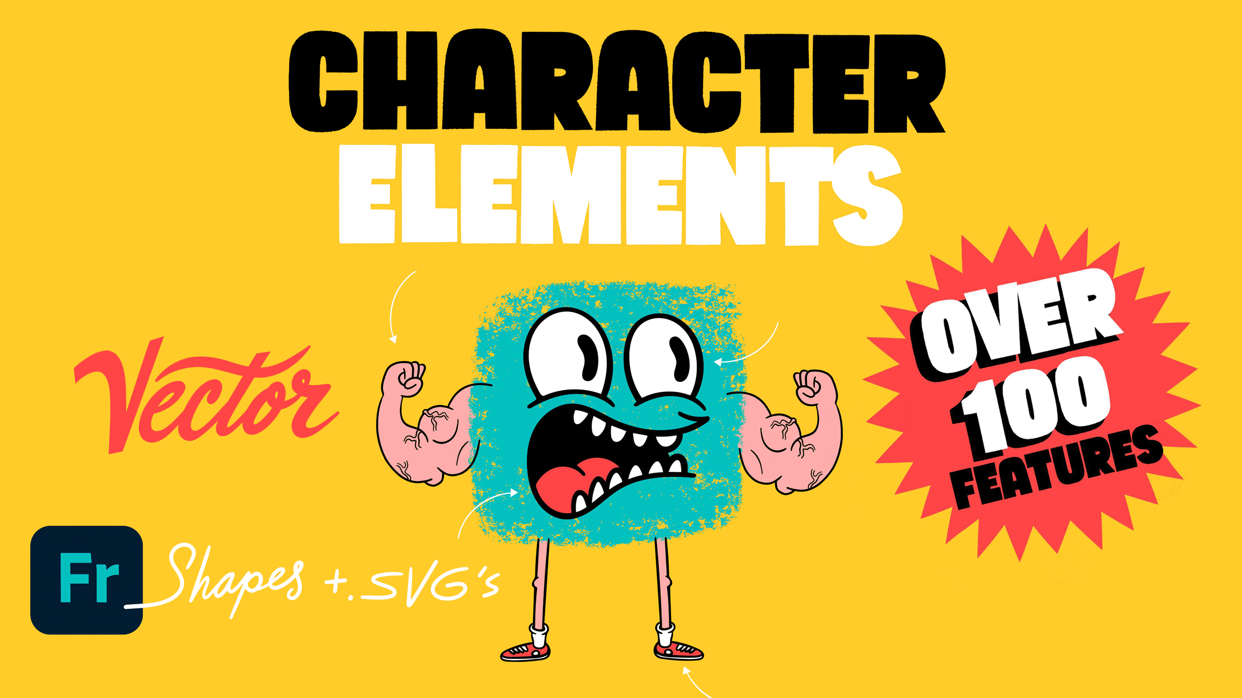 Vector Character Elements: Shape Library for Adobe Fresco | Buy Art ...