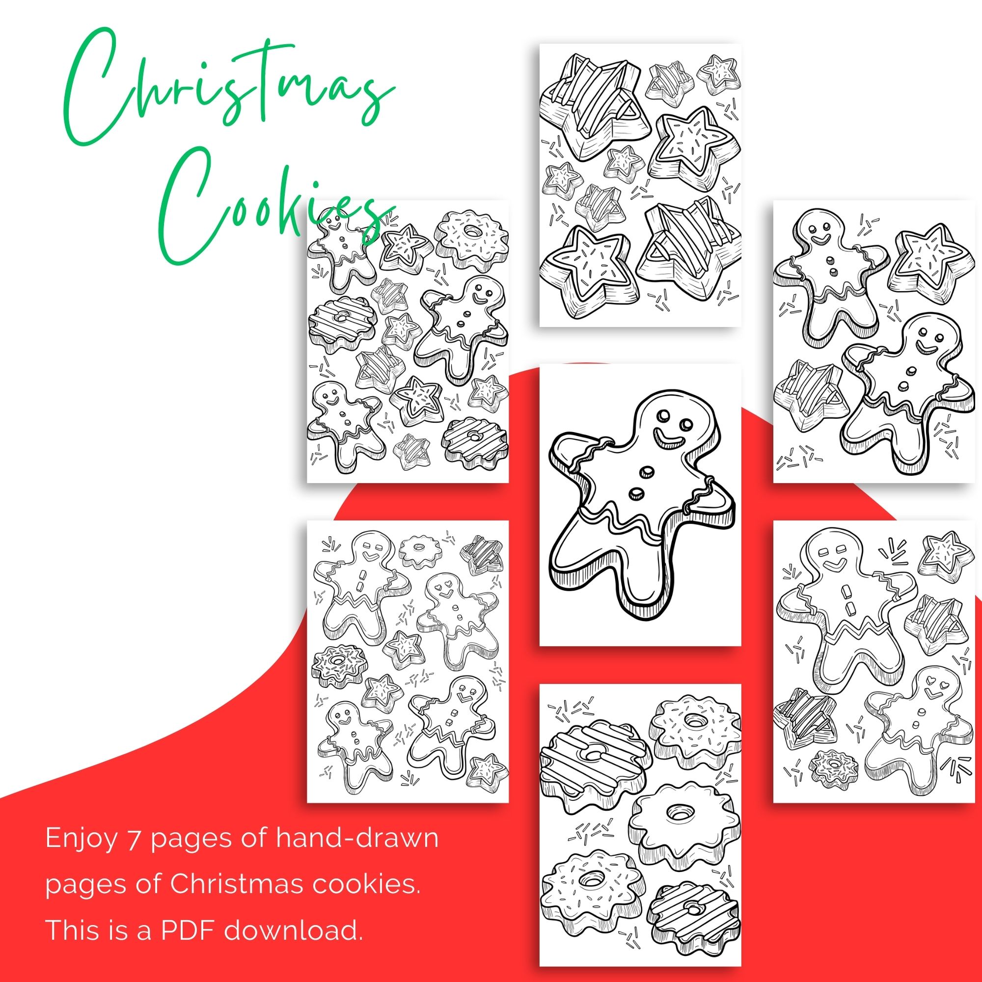 Christmas Cookies Printable Coloring Book