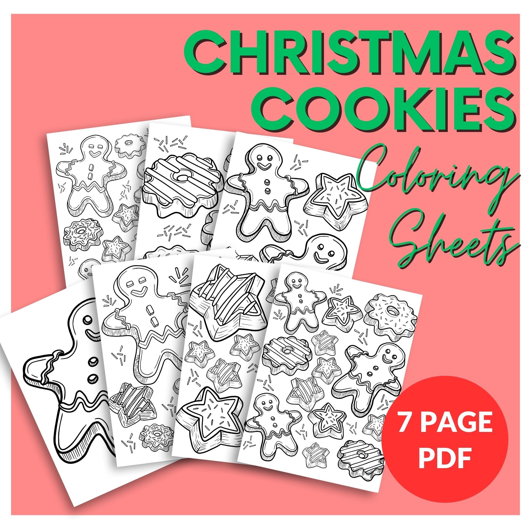 Christmas Cookies Printable Coloring Book