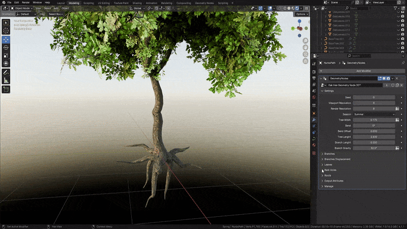 3DT Stylized Oak Geometry Node