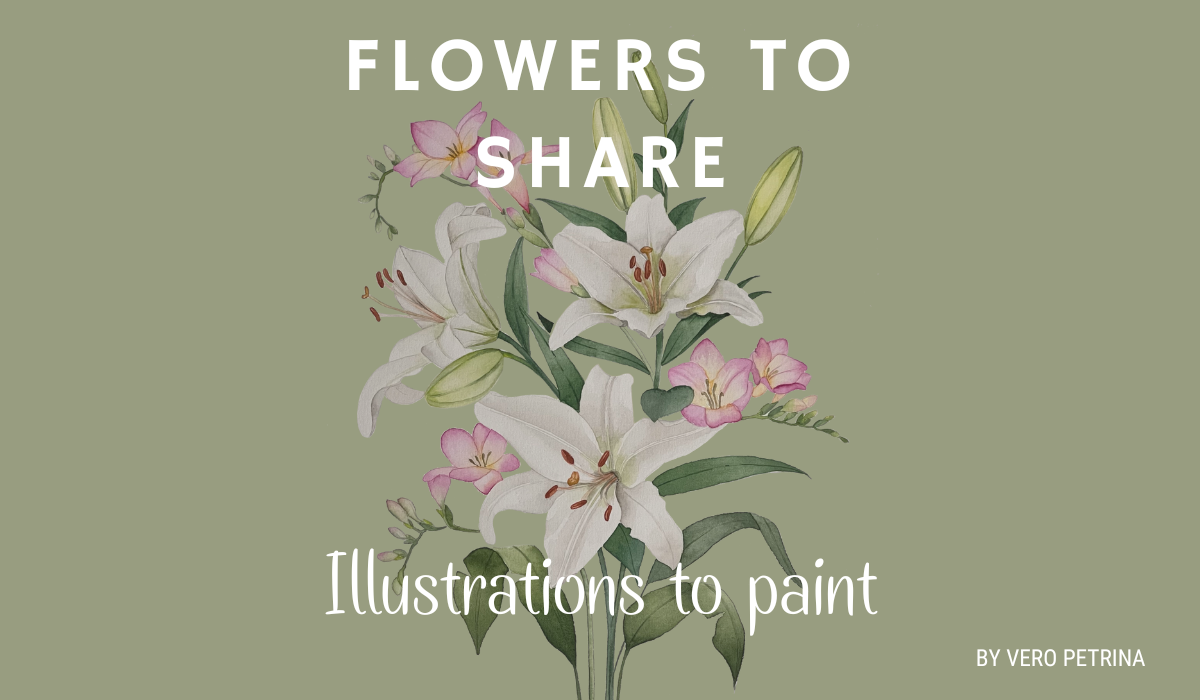FLOWERS TO SHARE - Illustrations to Paint -DIGITAL