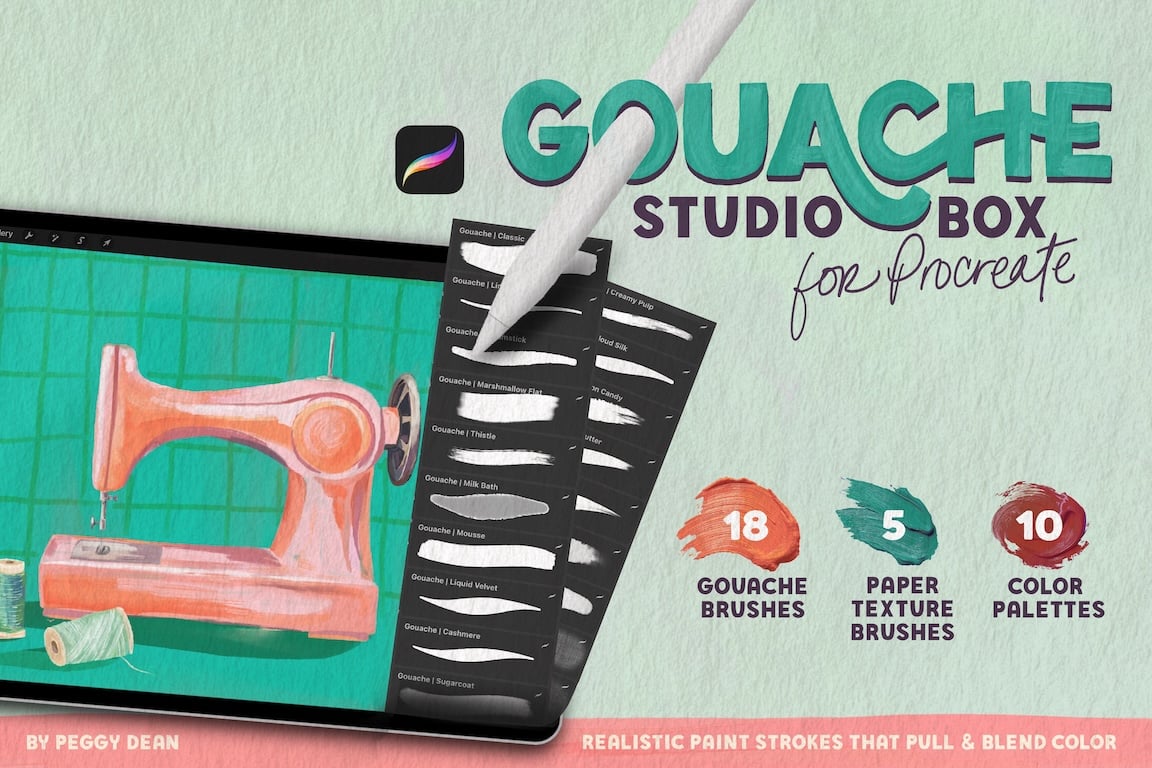 Gouache Studio Box Brush Set for Procreate