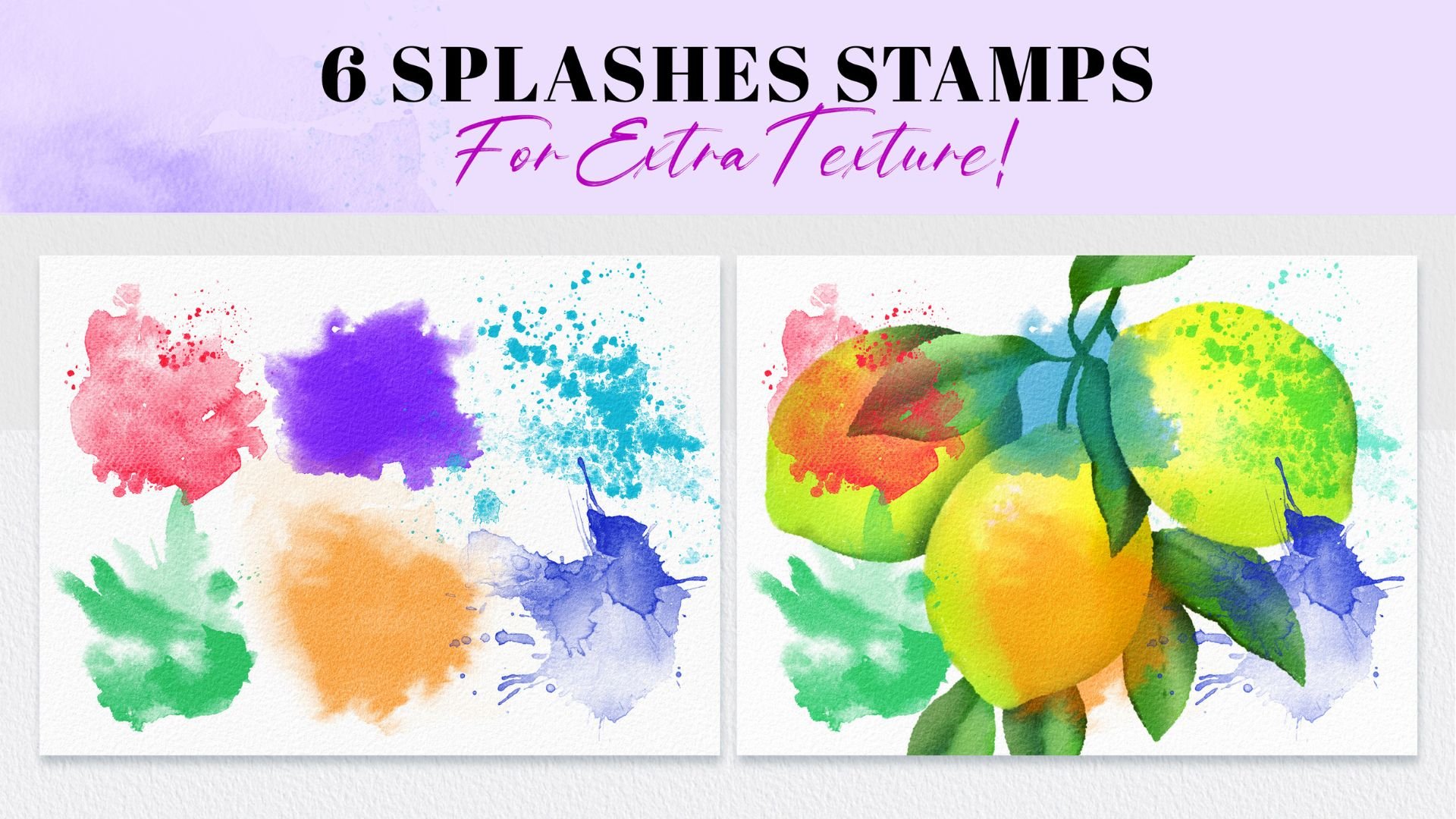 Procreate Watercolor Kit: Brushes, Paper Textures & Fun Stamps!
