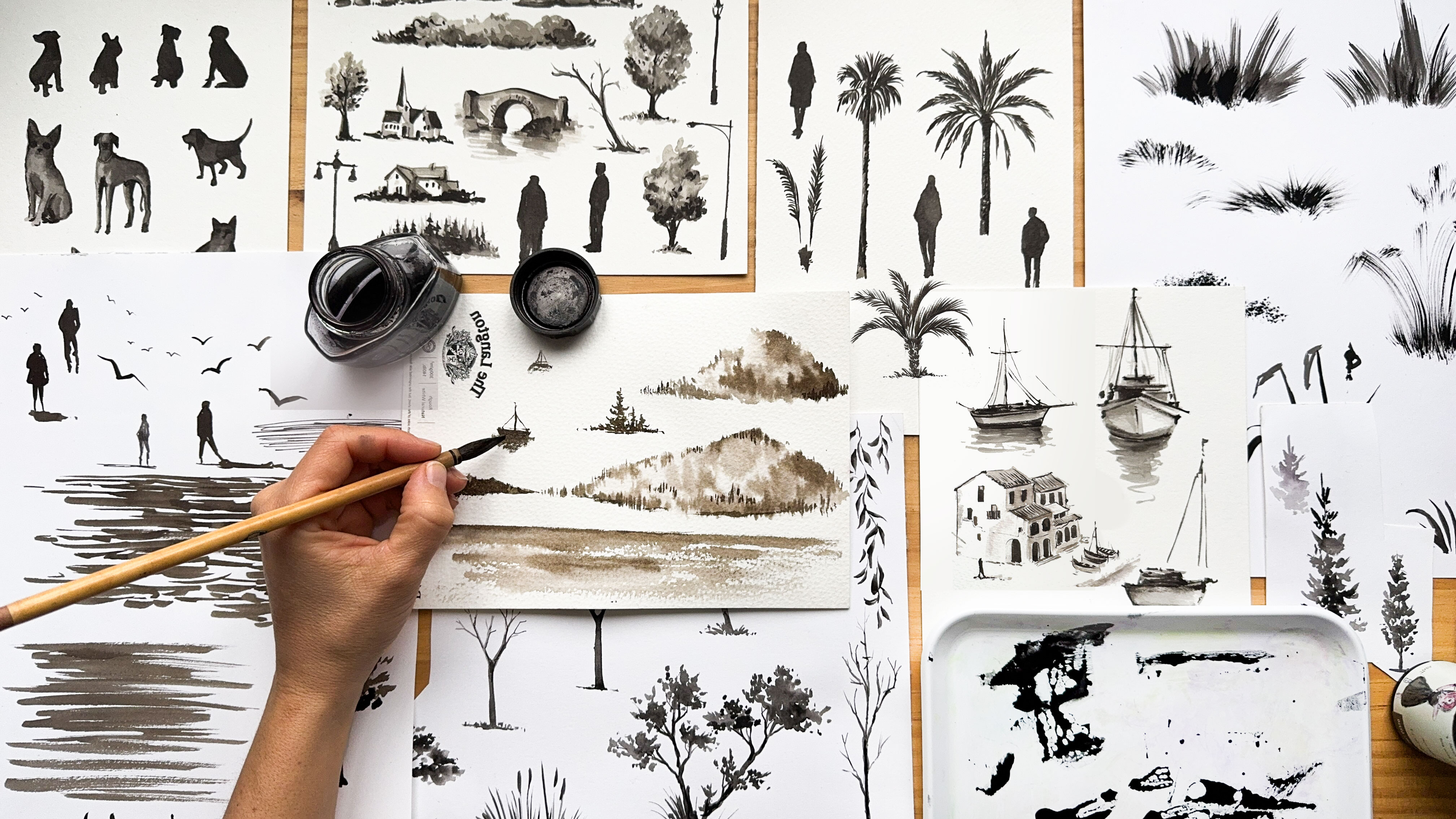 Procreate Stamps: Create Watercolor Mountain Scenes