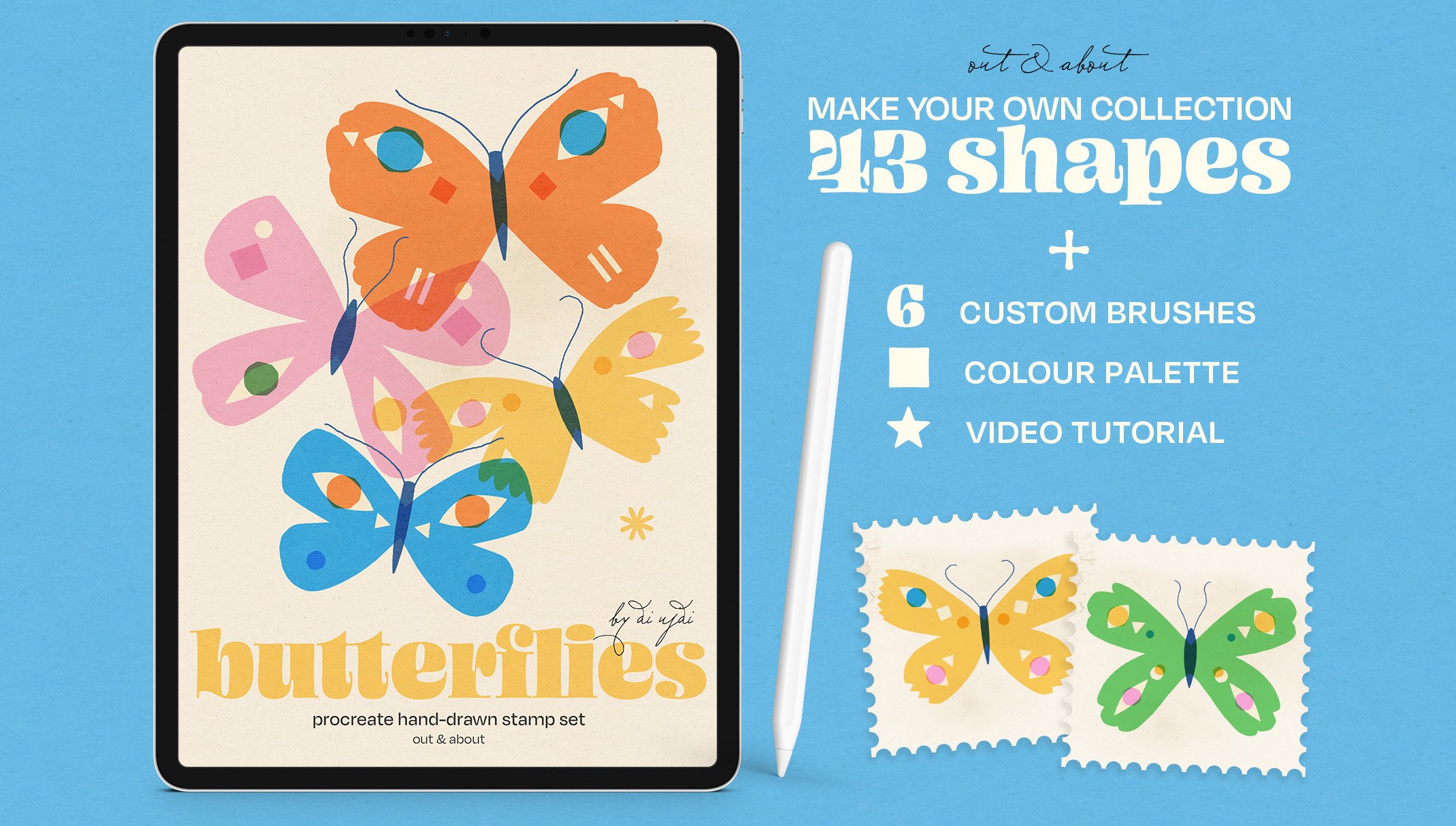 Procreate Stamp Set: Butterflies