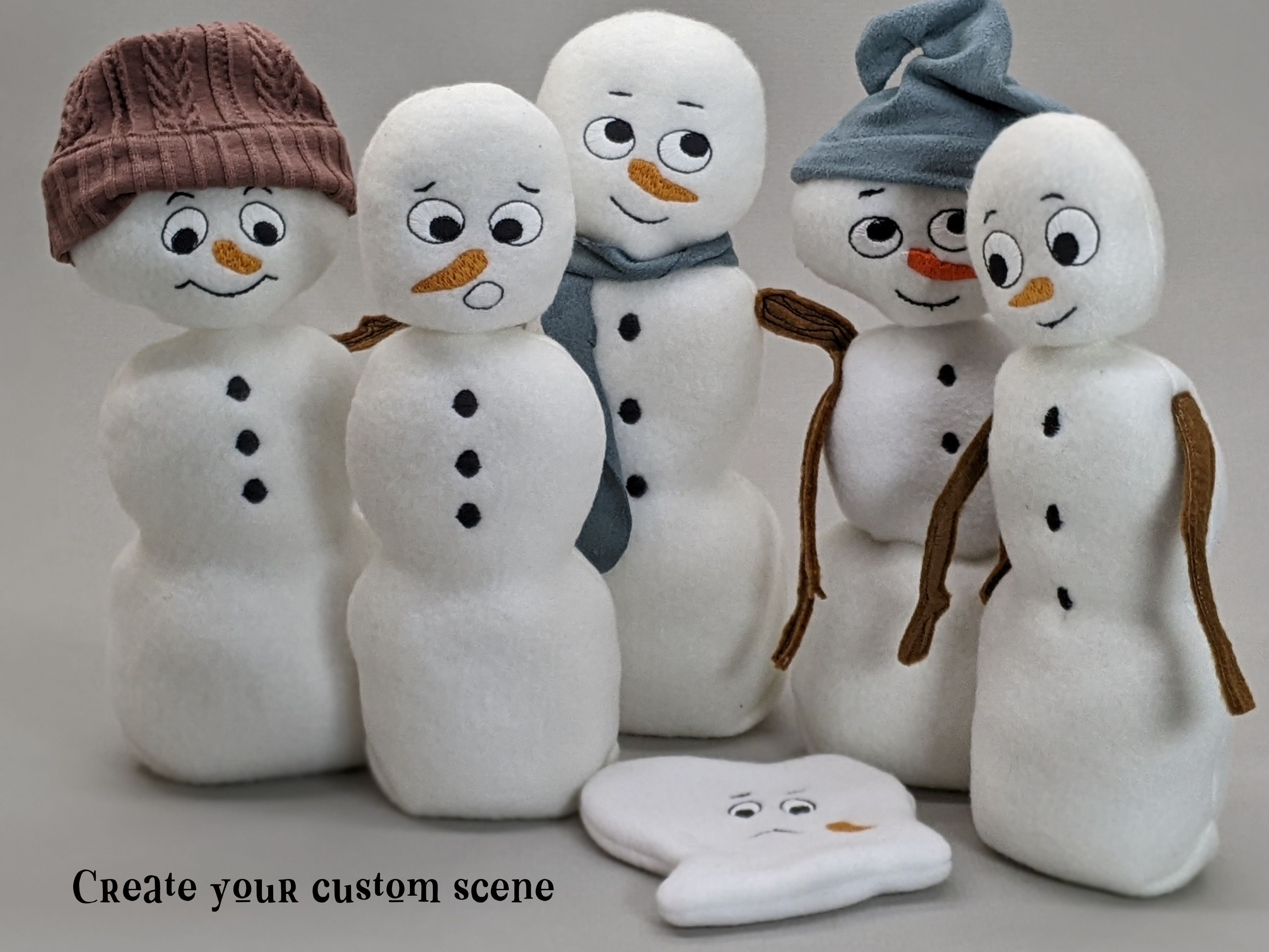 Snowman Set - ITH Machine Embroidery Design