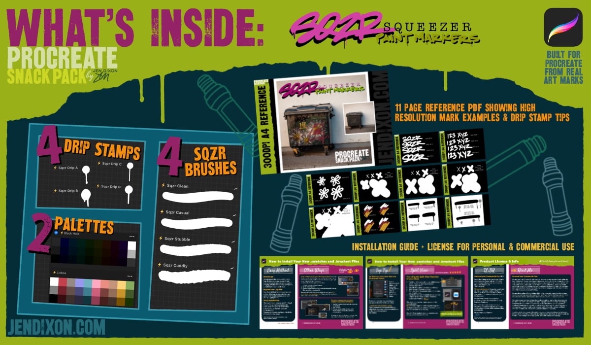 SQZR Squeezer Paint Markers - Procreate Snack Pack