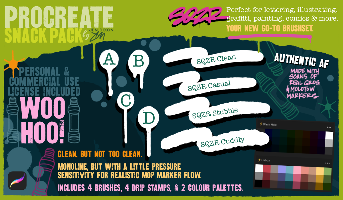 SQZR Squeezer Paint Markers - Procreate Snack Pack