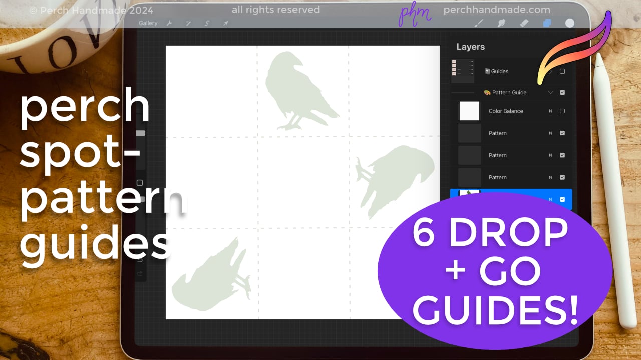 Perch Spot-Pattern Guides for Procreate