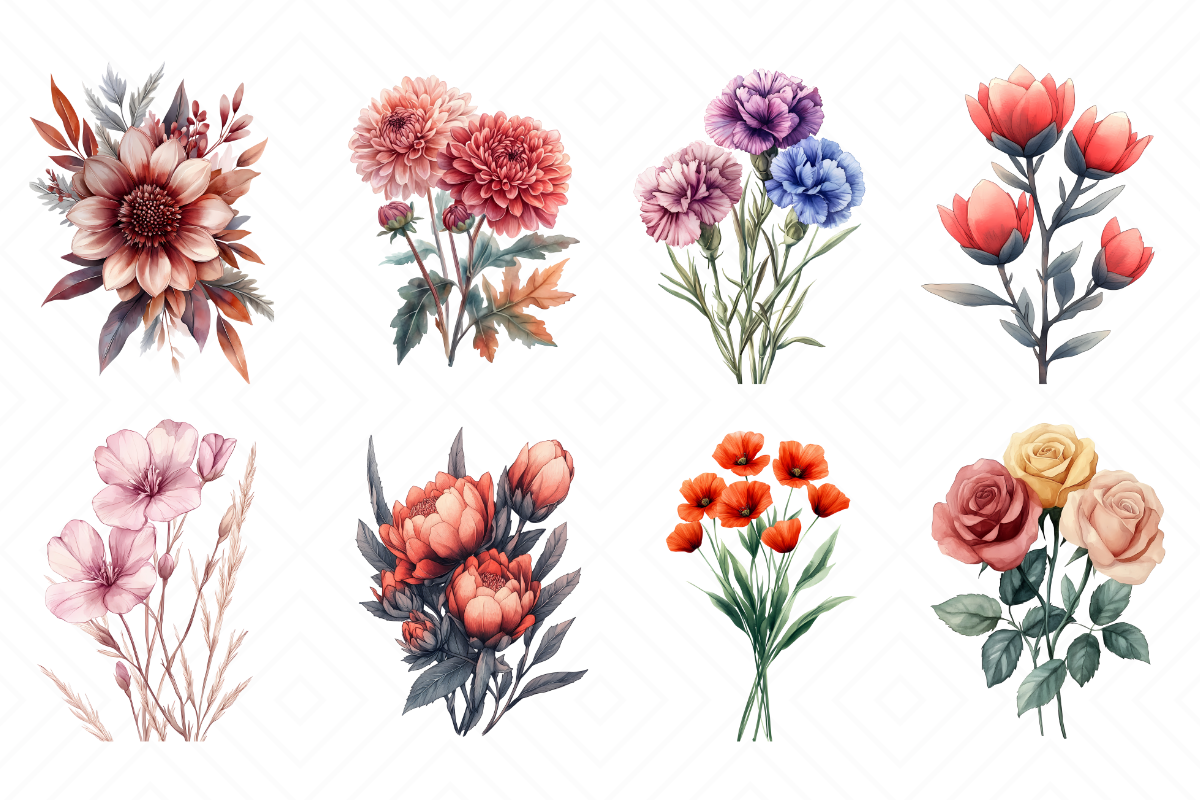 Petal Palette Floral Clipart Collection