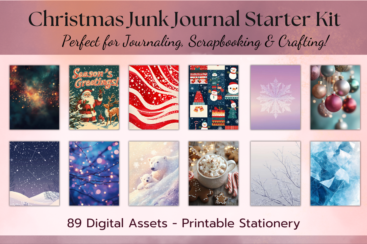 Christmas Junk Journal Background Pages