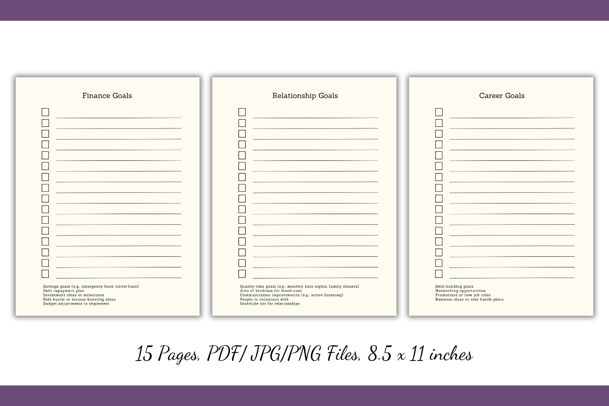 Manifestation Journal Template 2025