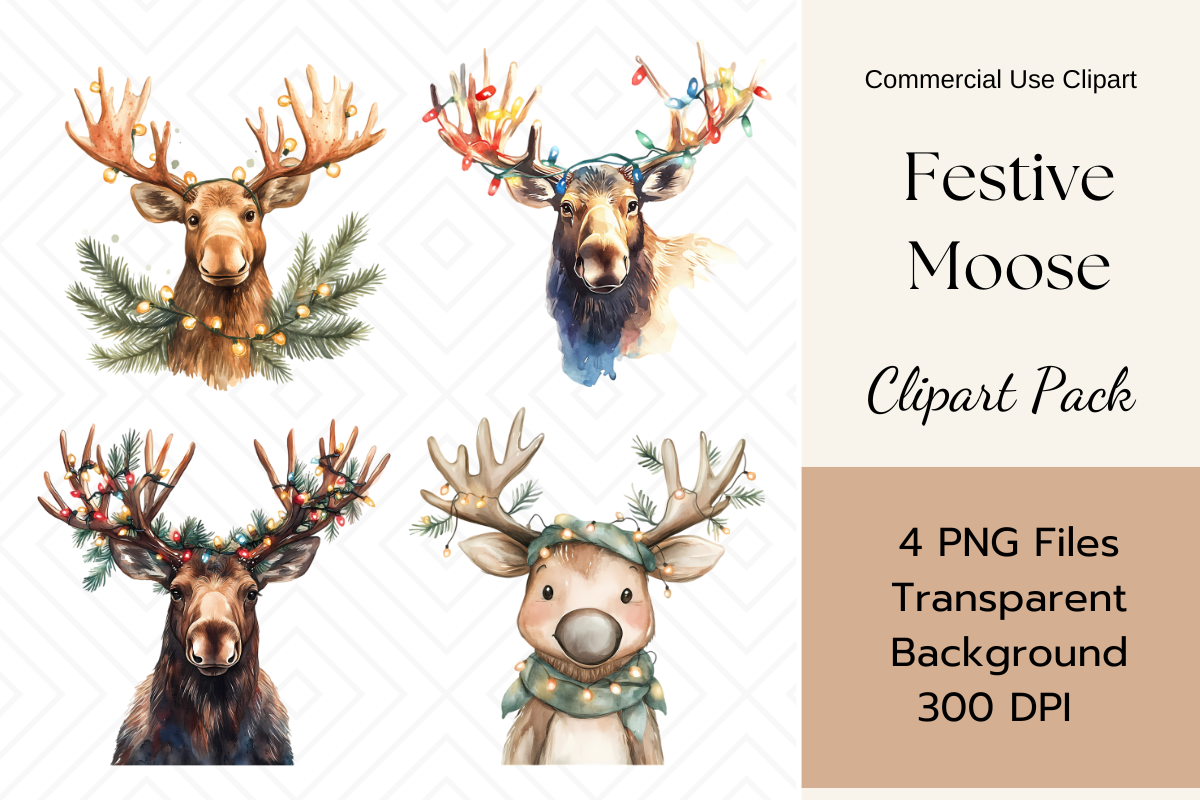 Christmas Animals Clipart Value Bundle