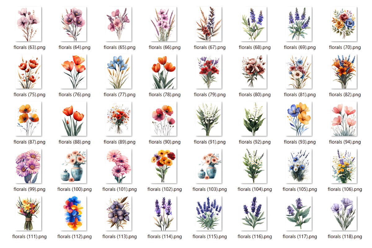 Petal Palette Floral Clipart Collection